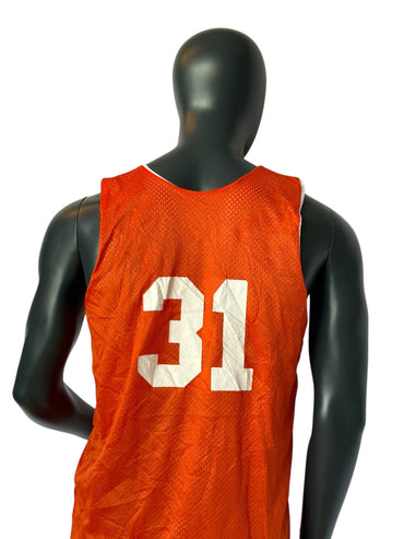 Maillot de basketball vintage BTI orange réversible 2 en 1, numéro 31, en mesh, streetwear, unisexe, taille L