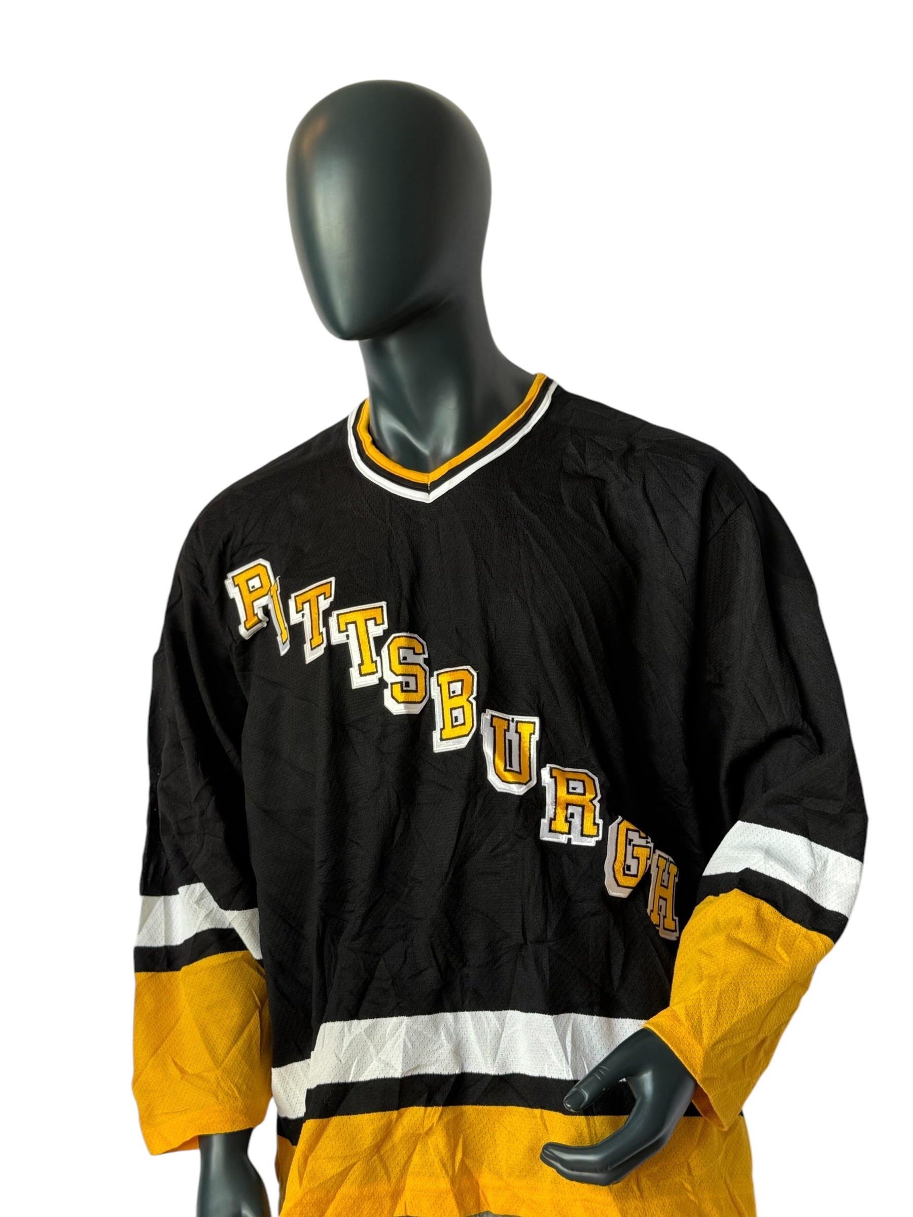 Vintage Pittsburgh Penguins Hockey Jersey Schwarz Gelb NHL Style Streetwear Oversized Unisex – RetroPieces