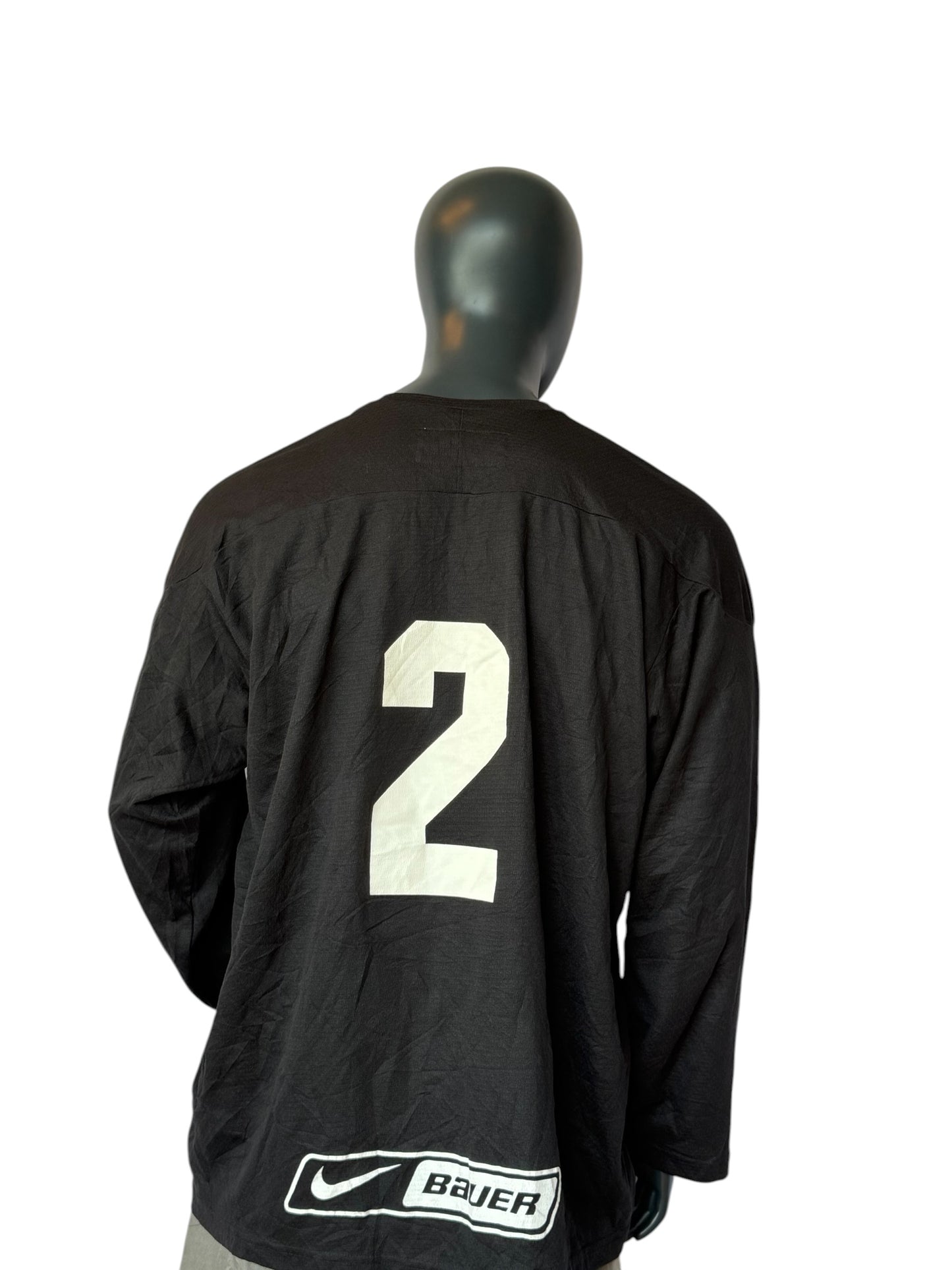 Nike Vintage Hockey Jersey Schwarz Xposure Elite Tournament Longsleeve Streetwear Oversized Unisex Size XL