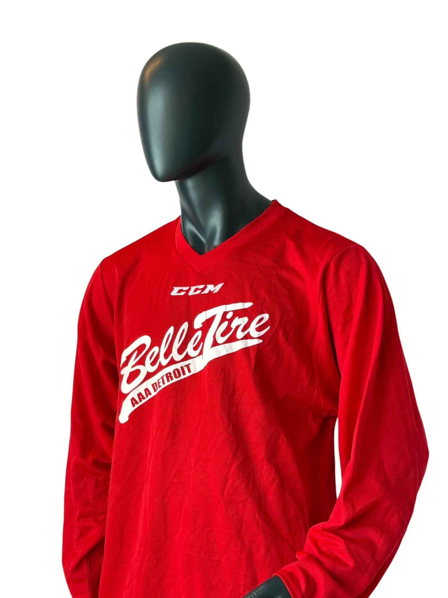 Vintage Belle Tire Detroit Hockey Jersey Red CCM Size M