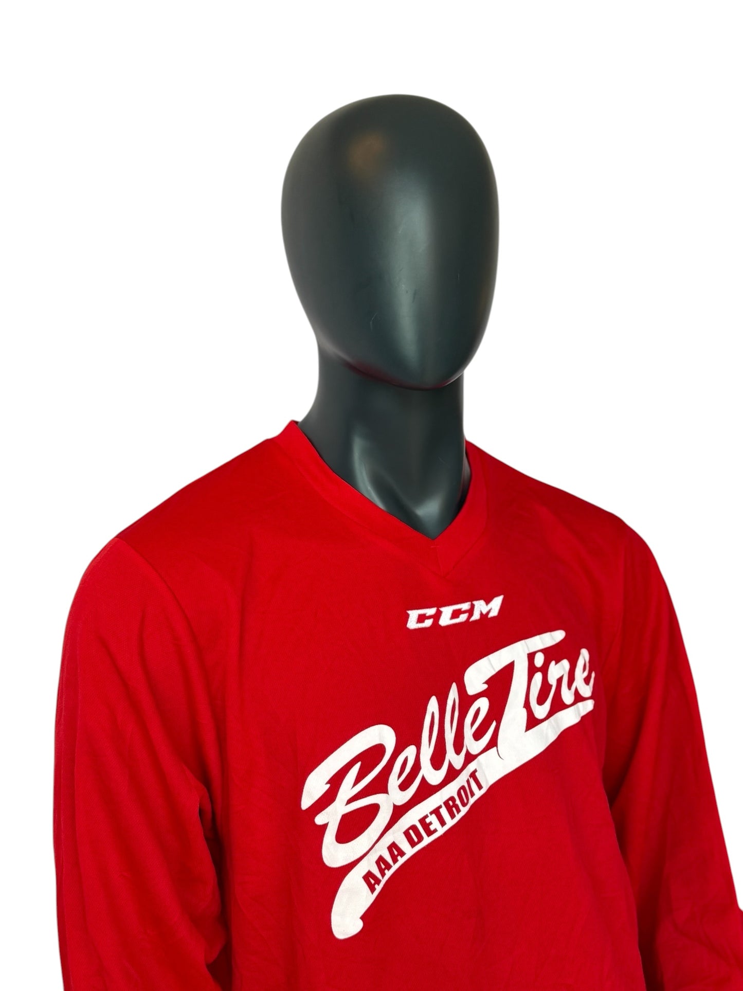 Vintage Belle Tire Detroit Hockey Jersey Red CCM Size M