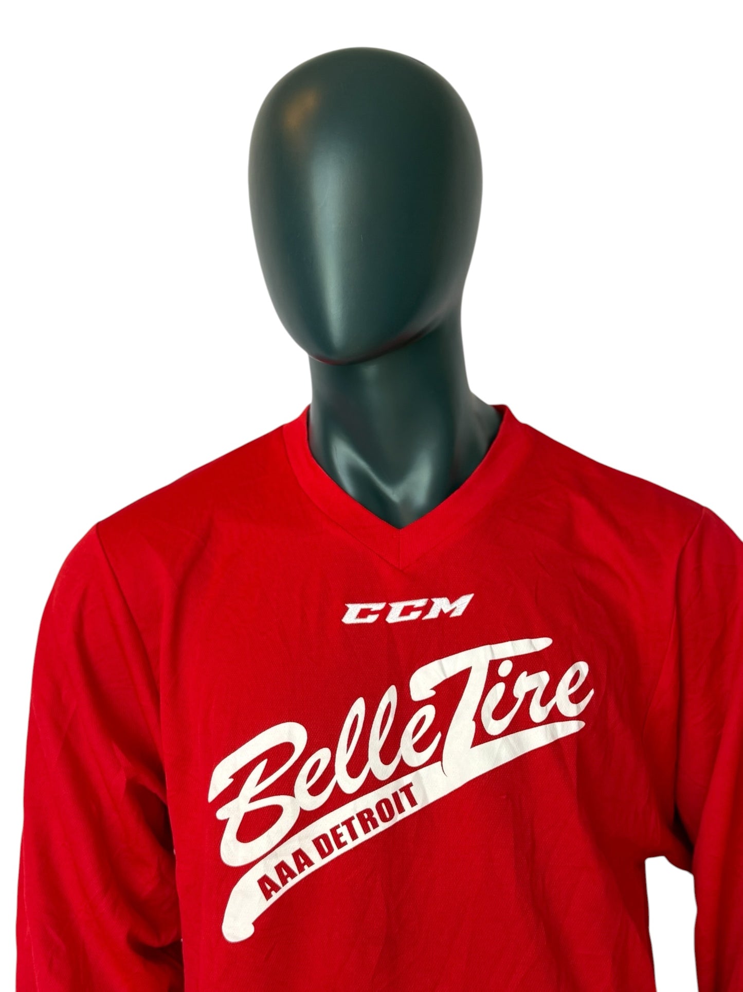 Vintage Belle Tire Detroit Hockey Jersey Red CCM Size M