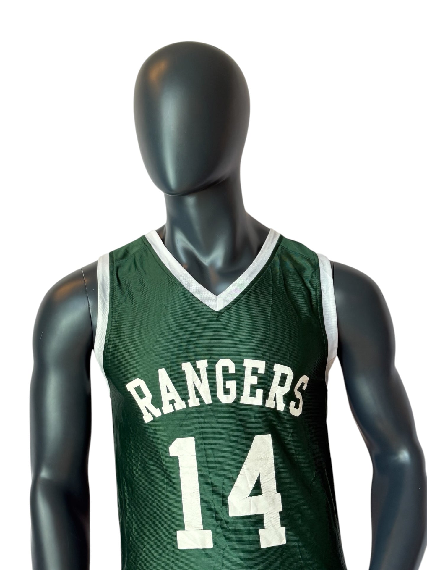 Vintage Rangers Basketball Jersey Grün Weiß Reversible 2in1 Number 14 Streetwear Unisex Size M