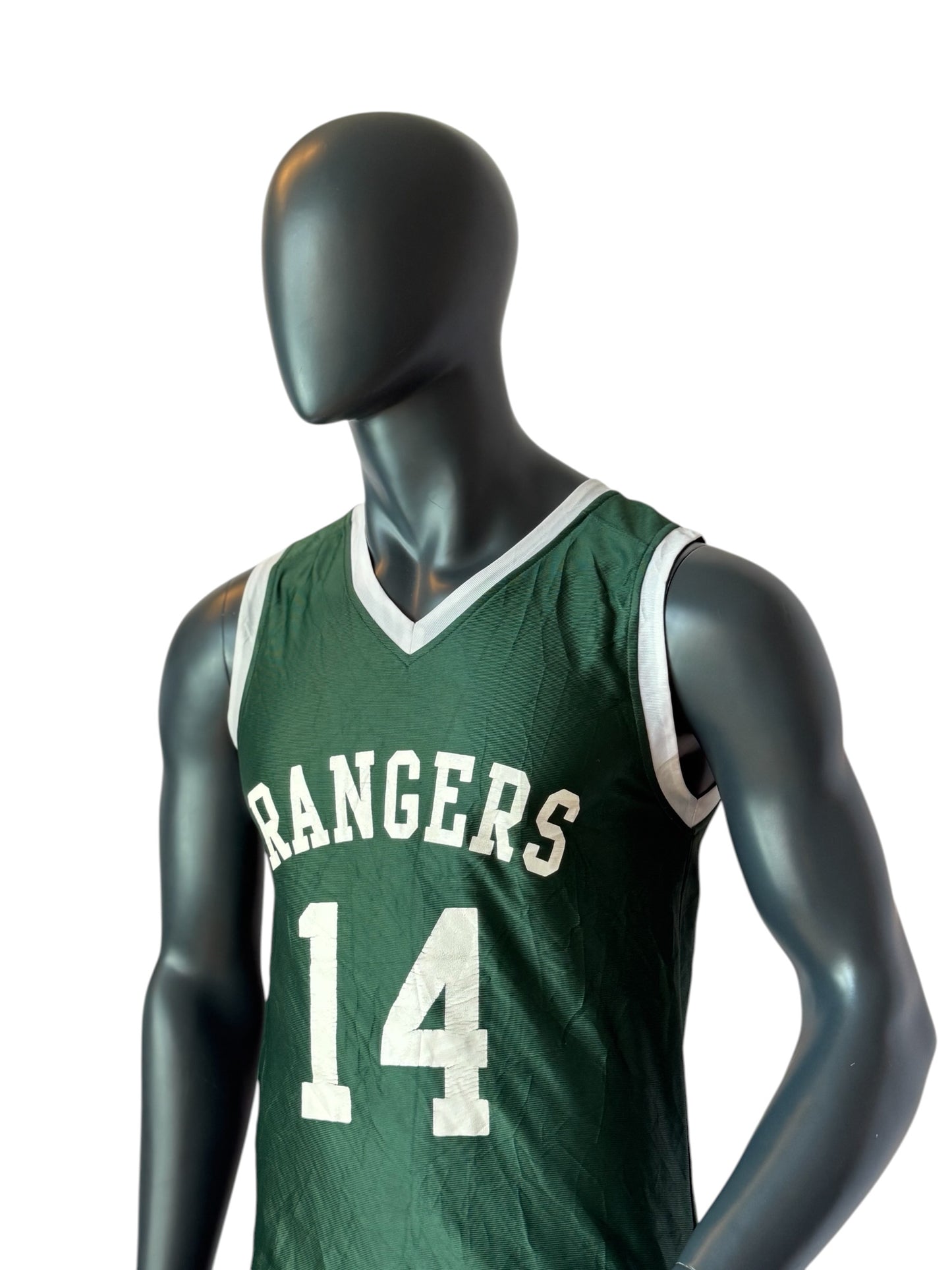 Vintage Rangers Basketball Jersey Grün Weiß Reversible 2in1 Number 14 Streetwear Unisex Size M