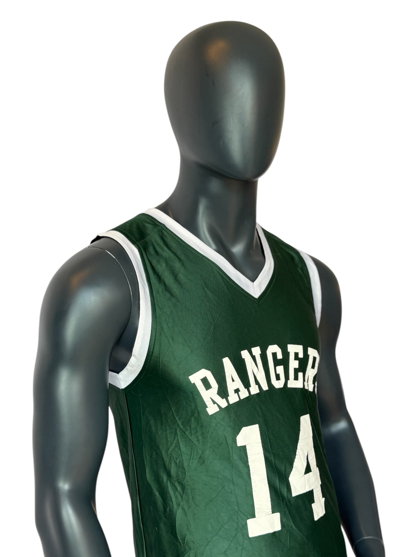 Vintage Rangers Basketball Jersey Grün Weiß Reversible 2in1 Number 14 Streetwear Unisex Size M