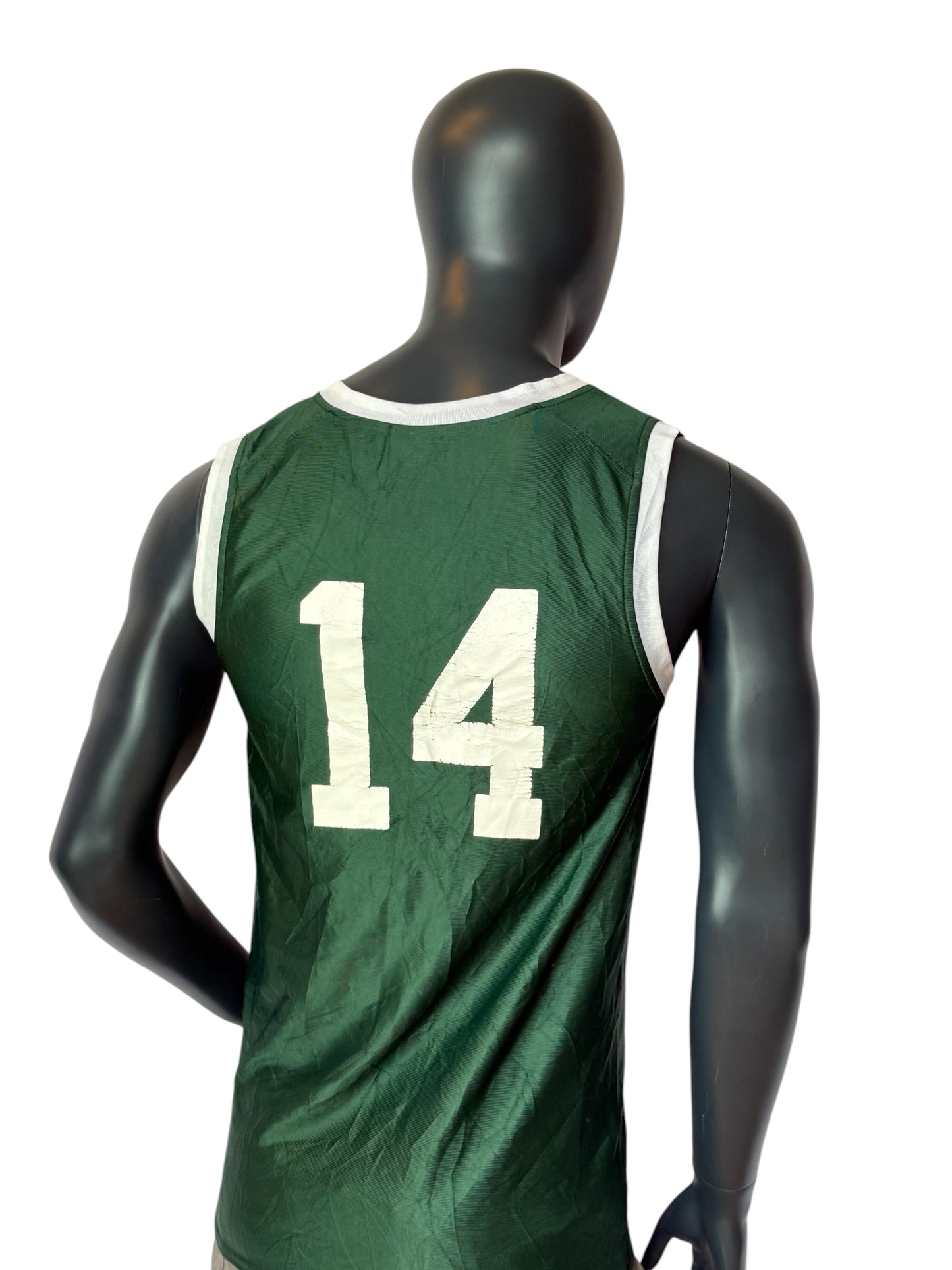 Vintage Rangers Basketball Jersey Grün Weiß Reversible 2in1 Number 14 Streetwear Unisex Size M