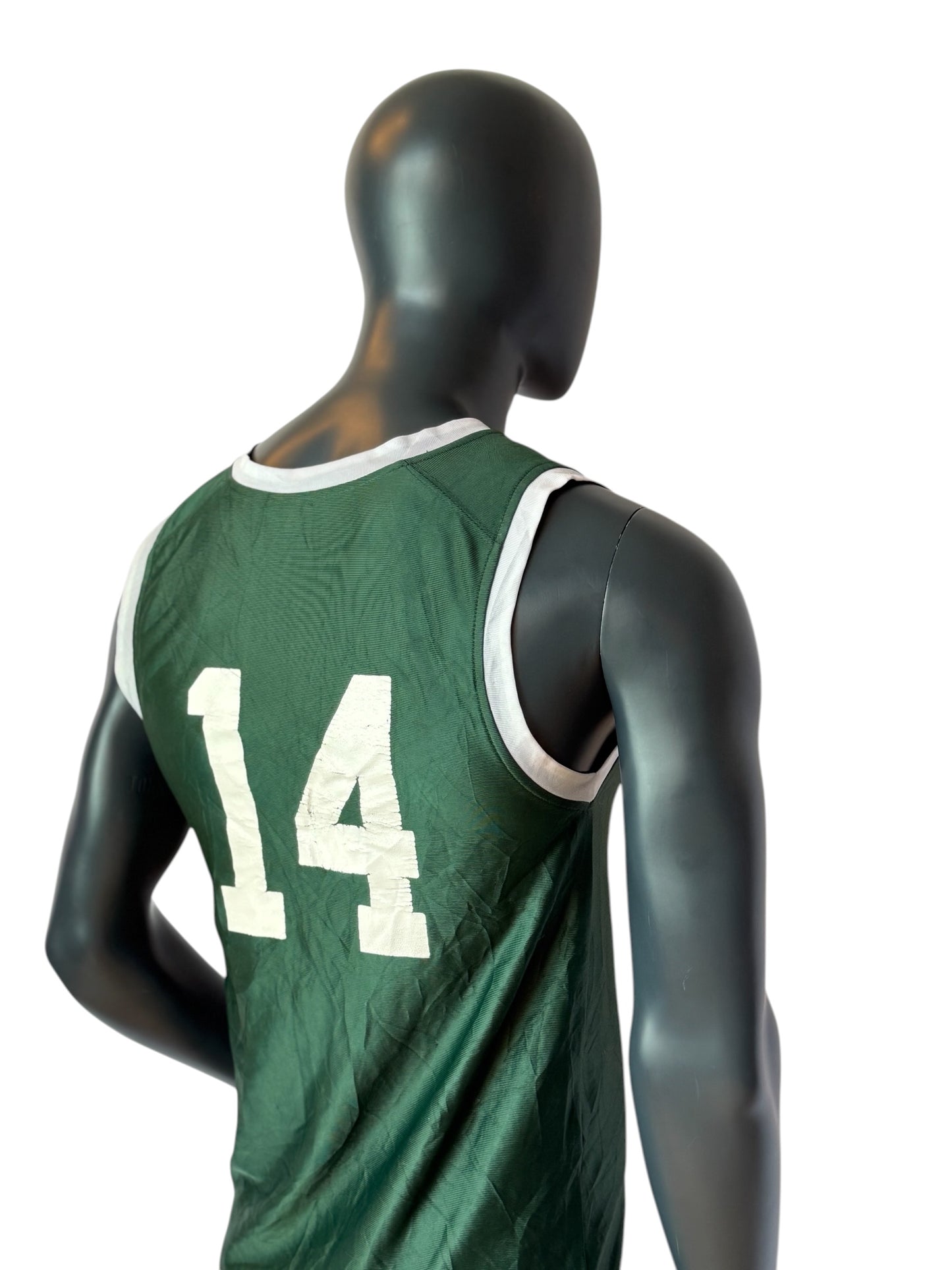 Vintage Rangers Basketball Jersey Grün Weiß Reversible 2in1 Number 14 Streetwear Unisex Size M