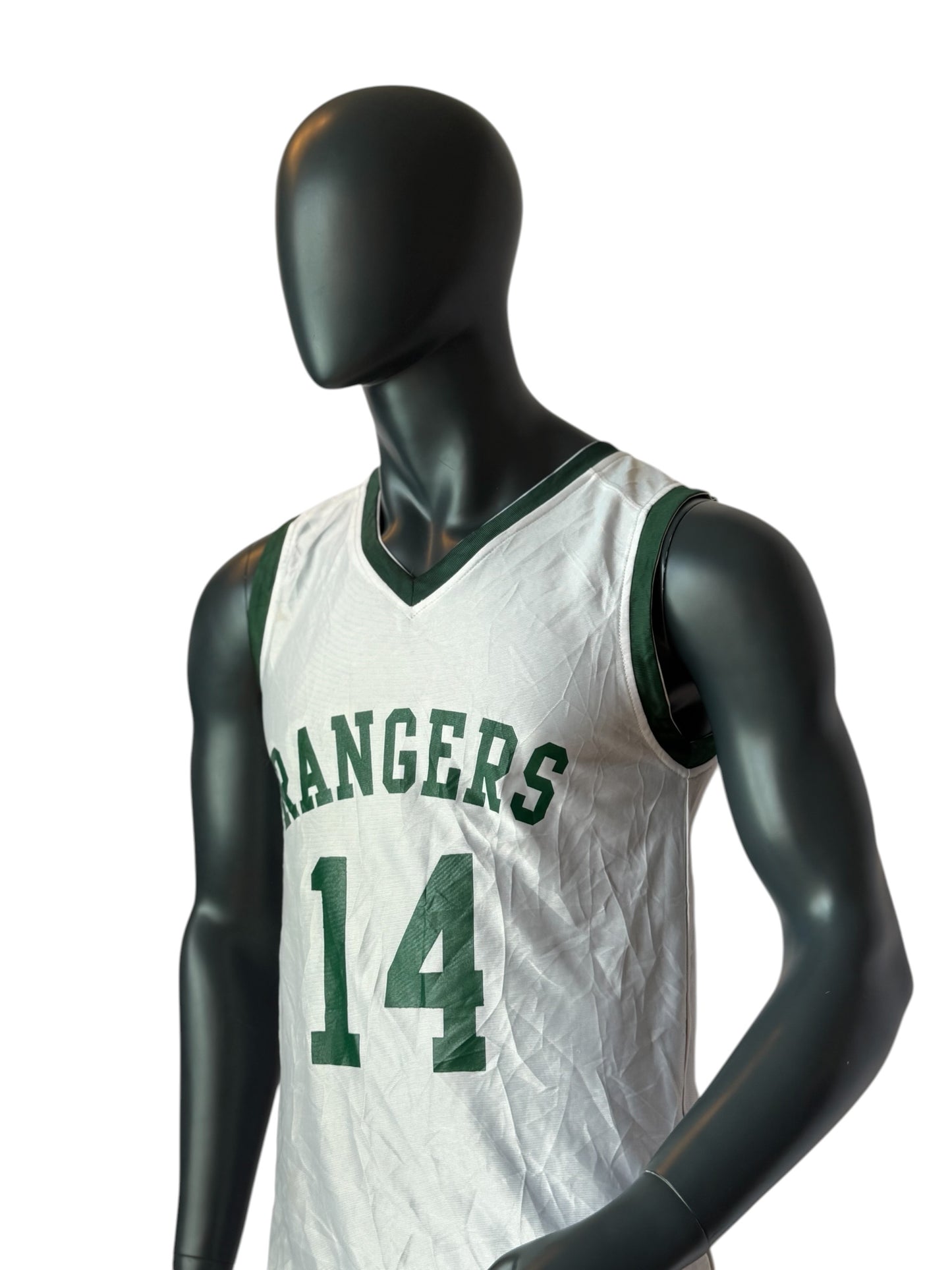 Vintage Rangers Basketball Jersey Grün Weiß Reversible 2in1 Number 14 Streetwear Unisex Size M