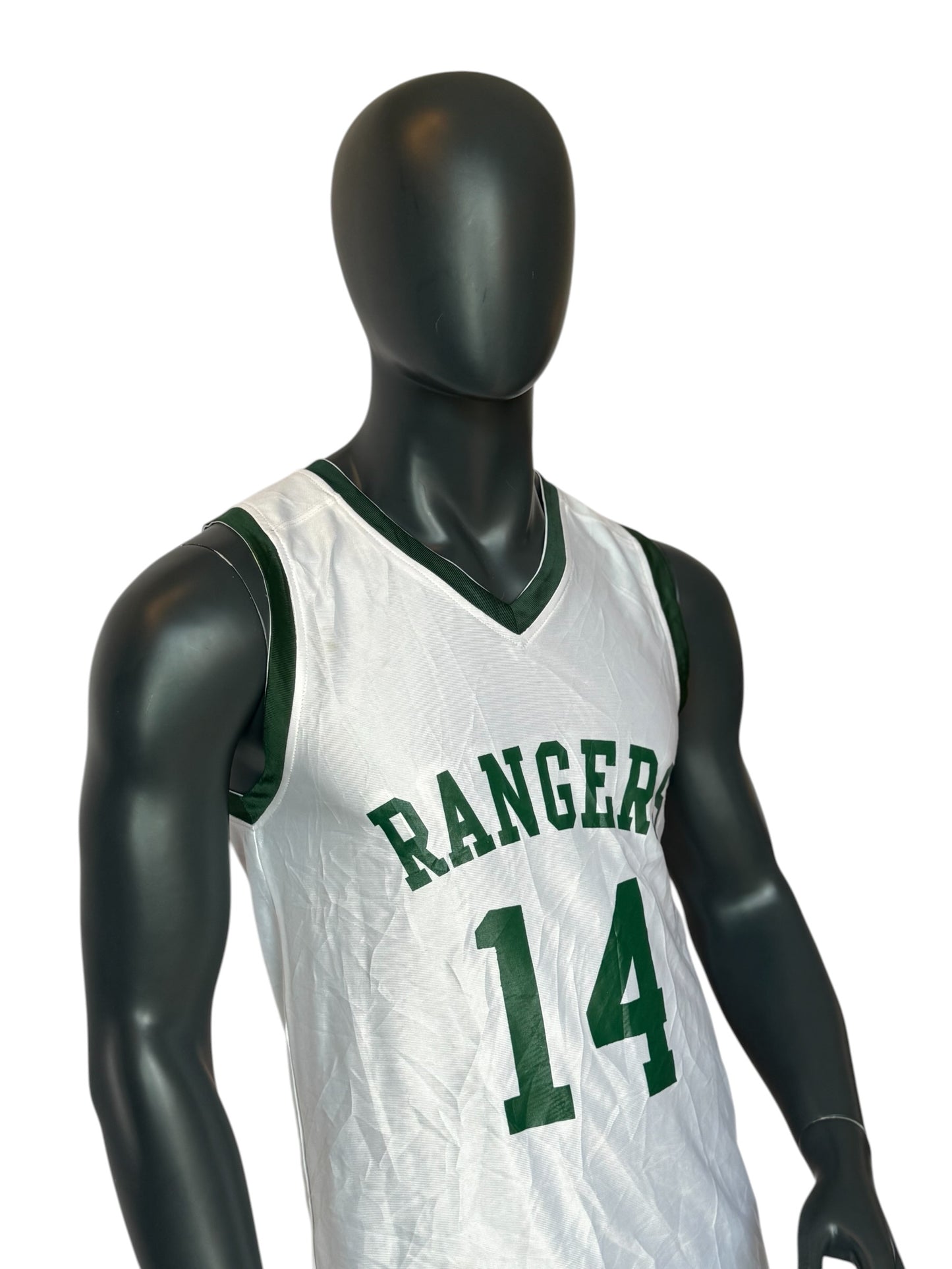 Vintage Rangers Basketball Jersey Grün Weiß Reversible 2in1 Number 14 Streetwear Unisex Size M