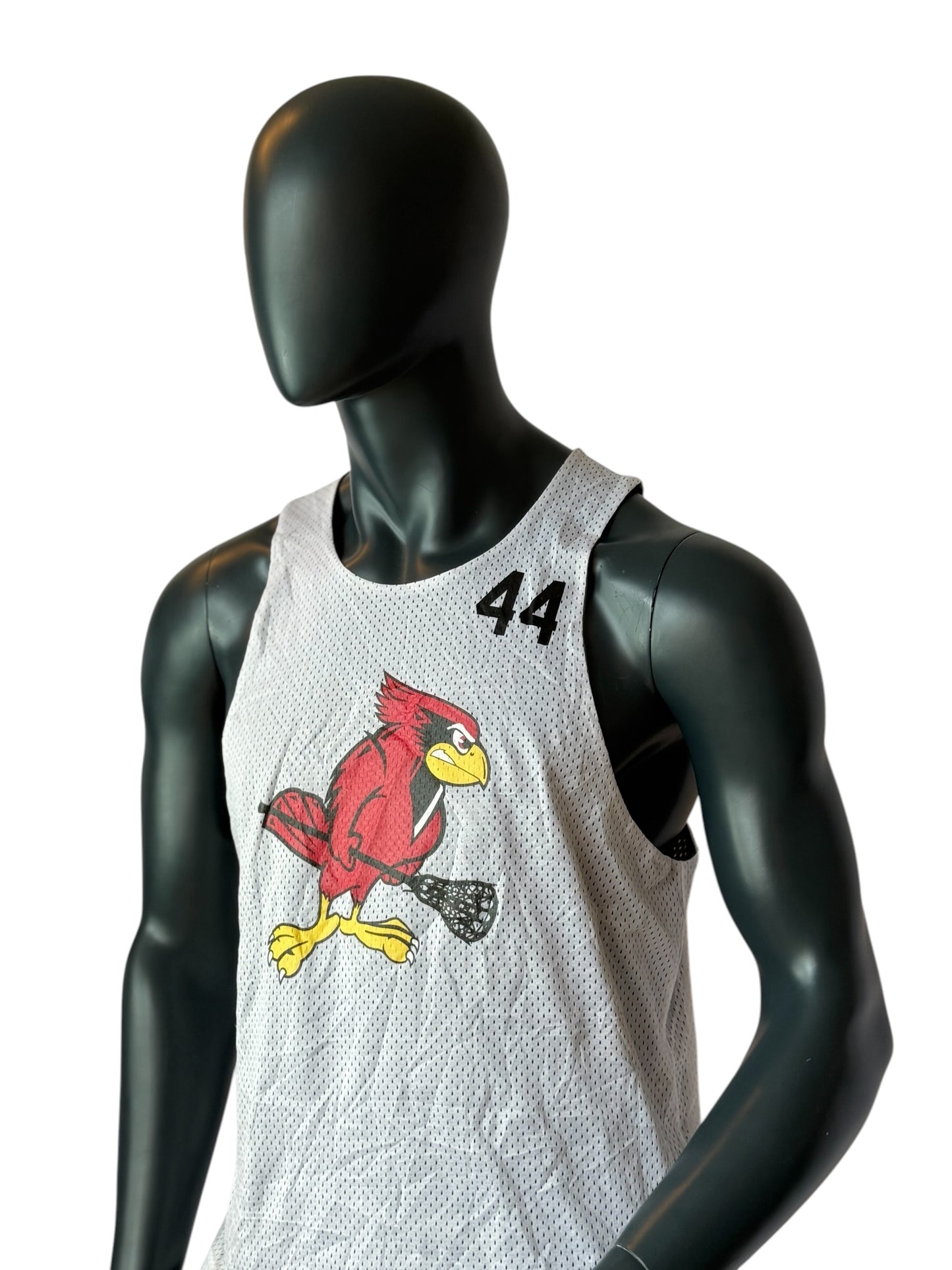 Vintage Lacrosse Jersey Weiß Schwarz Reversible 2in1 Bird Graphic Number 44 Streetwear Unisex Size S/M