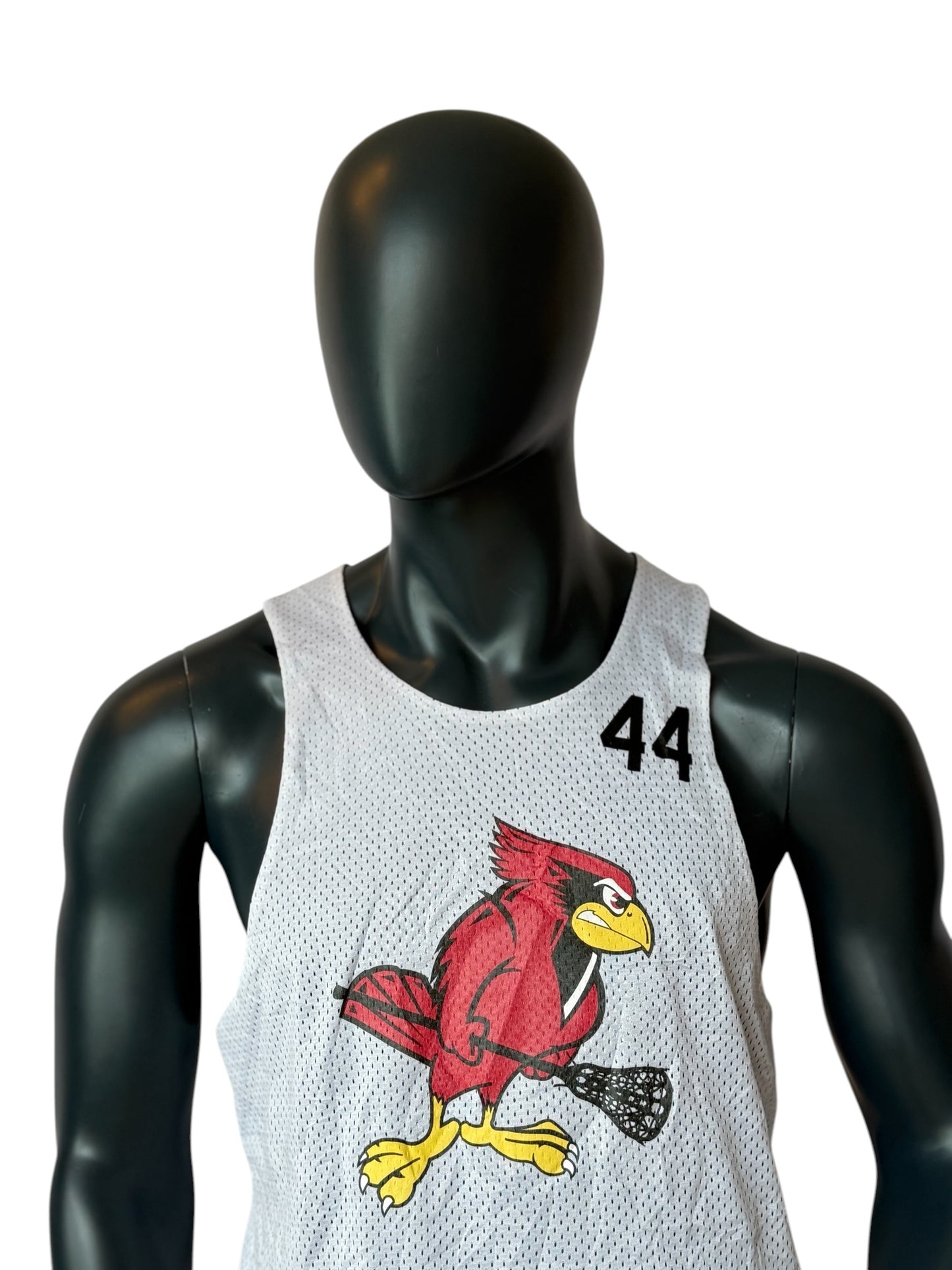 Vintage Lacrosse Jersey Weiß Schwarz Reversible 2in1 Bird Graphic Number 44 Streetwear Unisex Size S/M