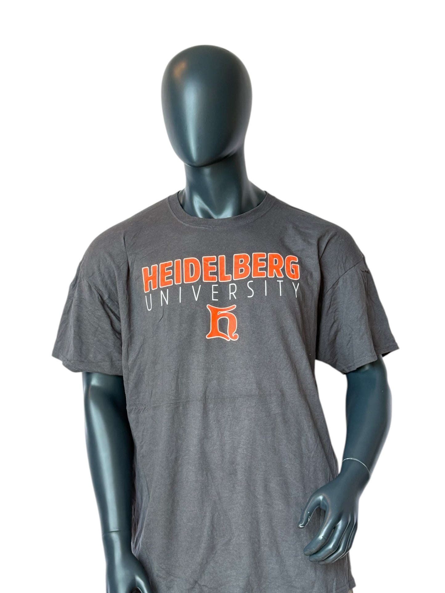 Vintage Heidelberg University T-Shirt Grau College Print Oversized Streetwear Retro Unisex Size 2XL