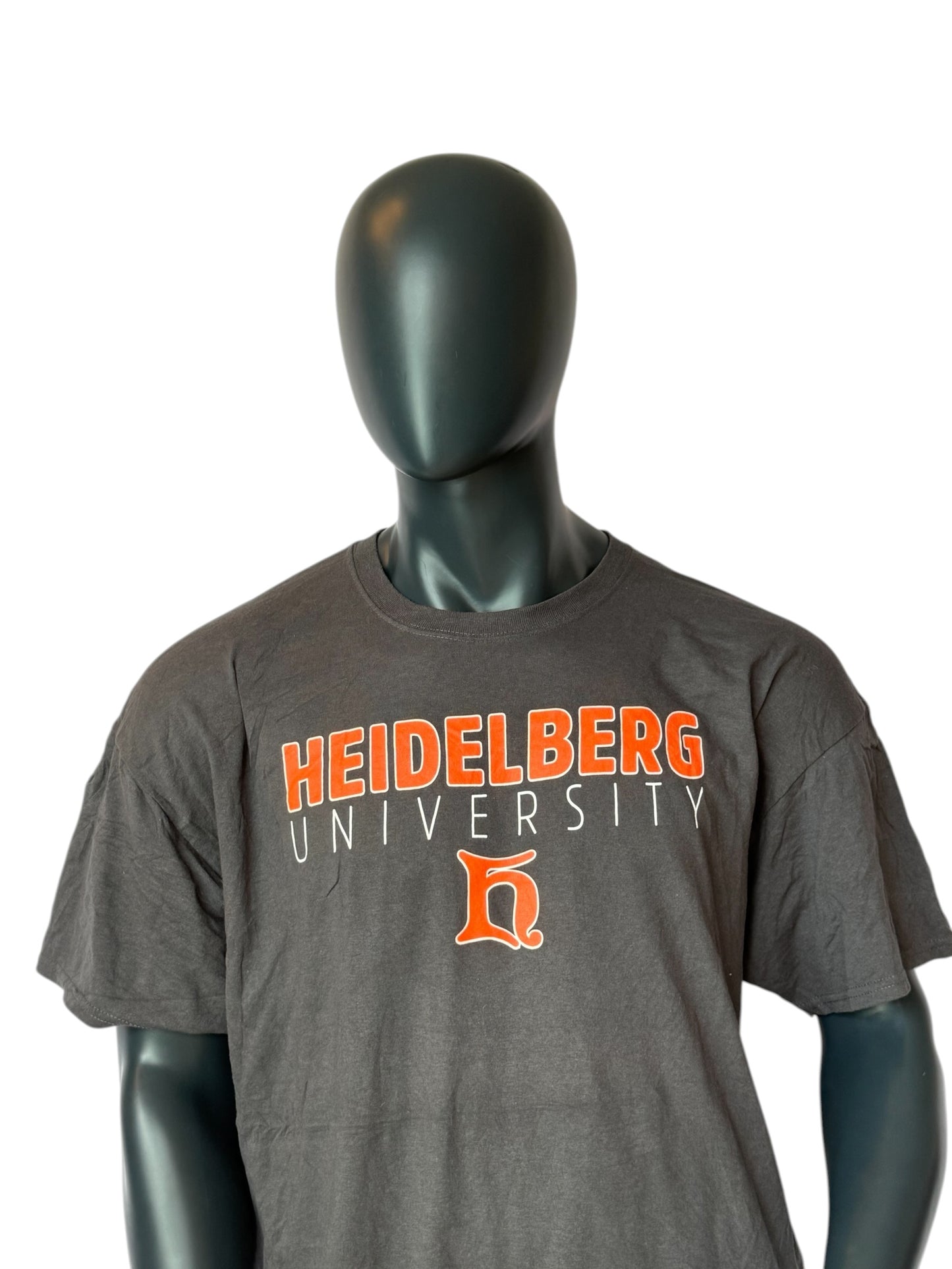 Vintage Heidelberg University T-Shirt Grau College Print Oversized Streetwear Retro Unisex Size 2XL
