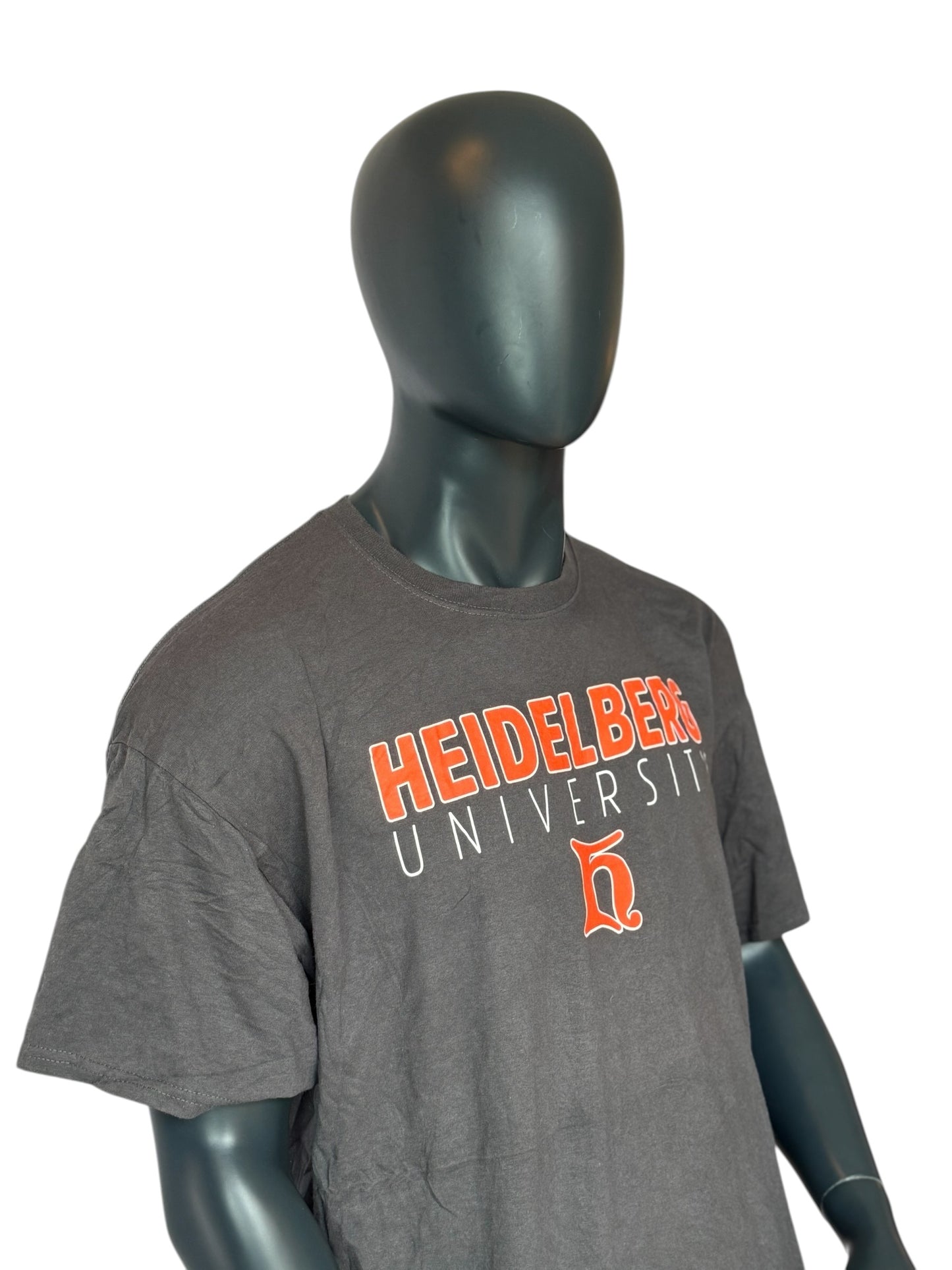 Vintage Heidelberg University T-Shirt Grau College Print Oversized Streetwear Retro Unisex Size 2XL