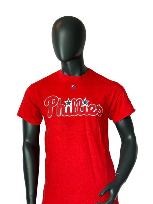 Vintage Philadelphia Phillies Crawford #2 T-Shirt Rot MLB Baseball Jersey Style Streetwear Unisex Size M