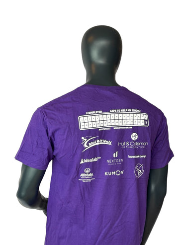 T-shirt vintage Wesley Chapel Eagles violet Fun Run 2022 Événement scolaire Rétro Streetwear Taille L