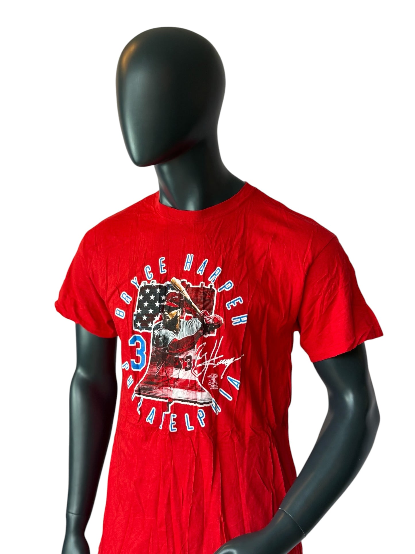 Vintage Bryce Harper Philadelphia Phillies T-Shirt Rot MLB Graphic Print Size L