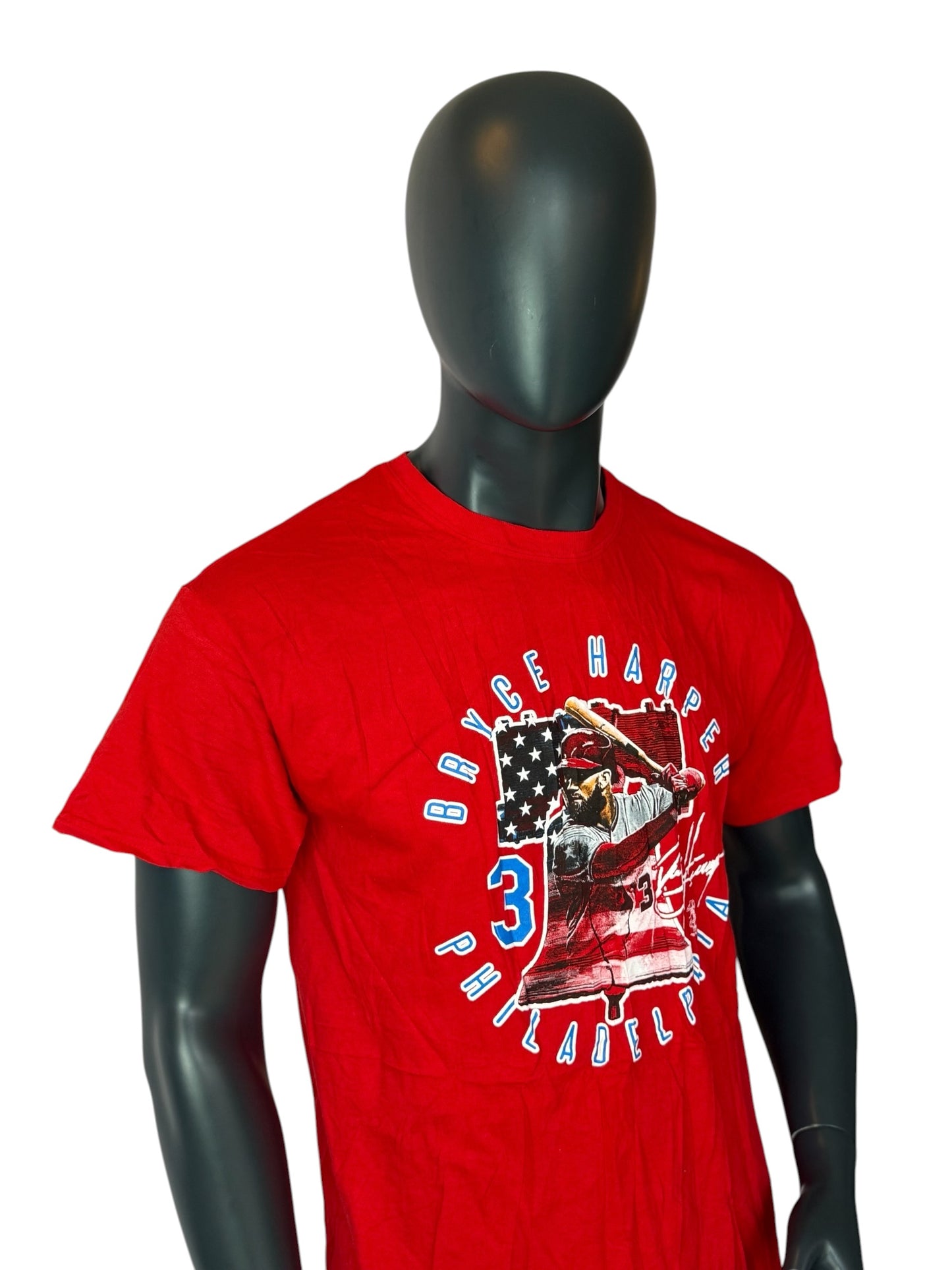 Vintage Bryce Harper Philadelphia Phillies T-Shirt Rot MLB Graphic Print Size L