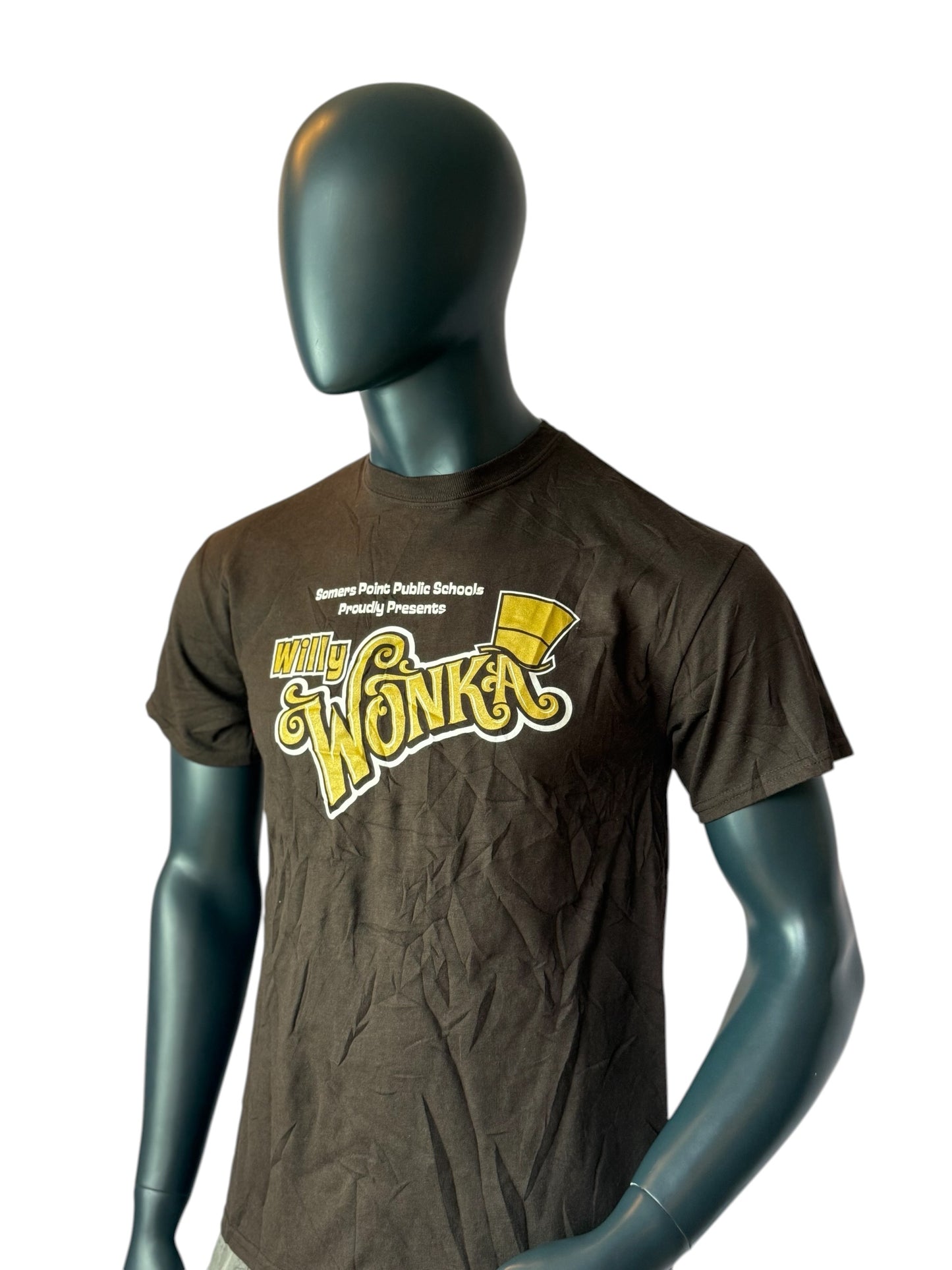 Vintage Willy Wonka T Shirt Braun Movie Print Graphic Size M