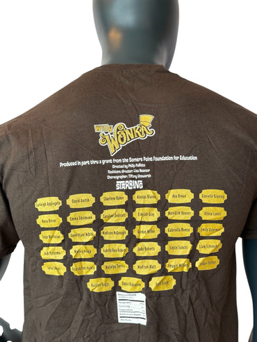 T-shirt Willy Wonka vintage marron imprimé film graphique taille M