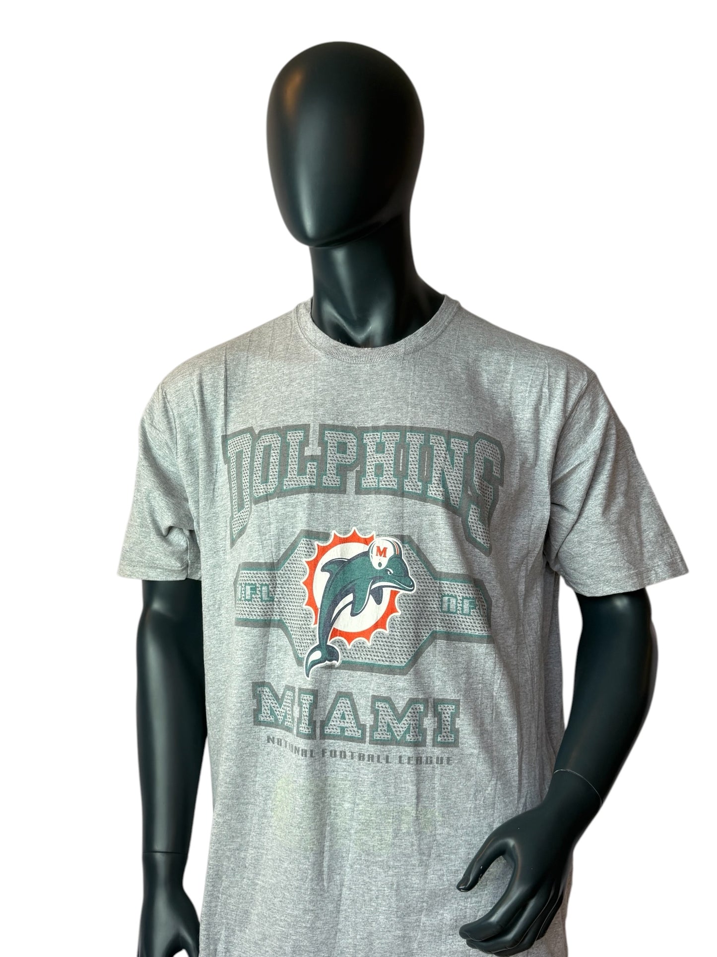 Vintage Miami Dolphins T Shirt Grey NFL Size XL