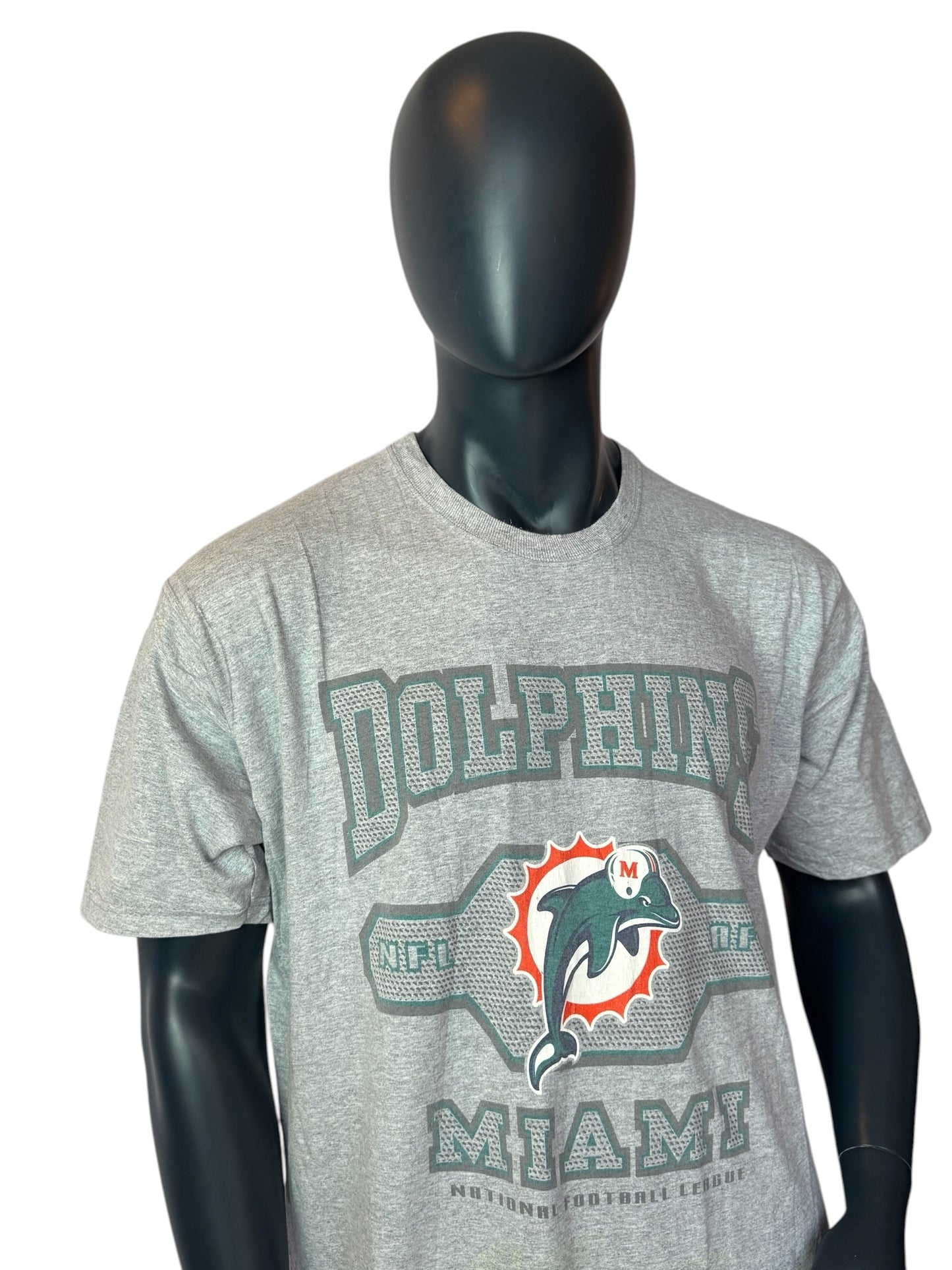 Vintage Miami Dolphins T Shirt Grey NFL Size XL