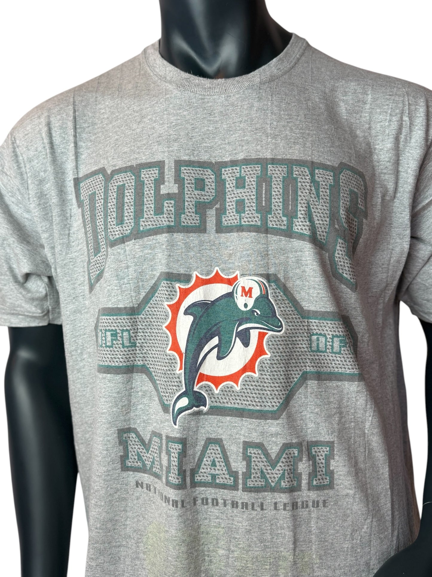 Vintage Miami Dolphins T Shirt Grey NFL Size XL