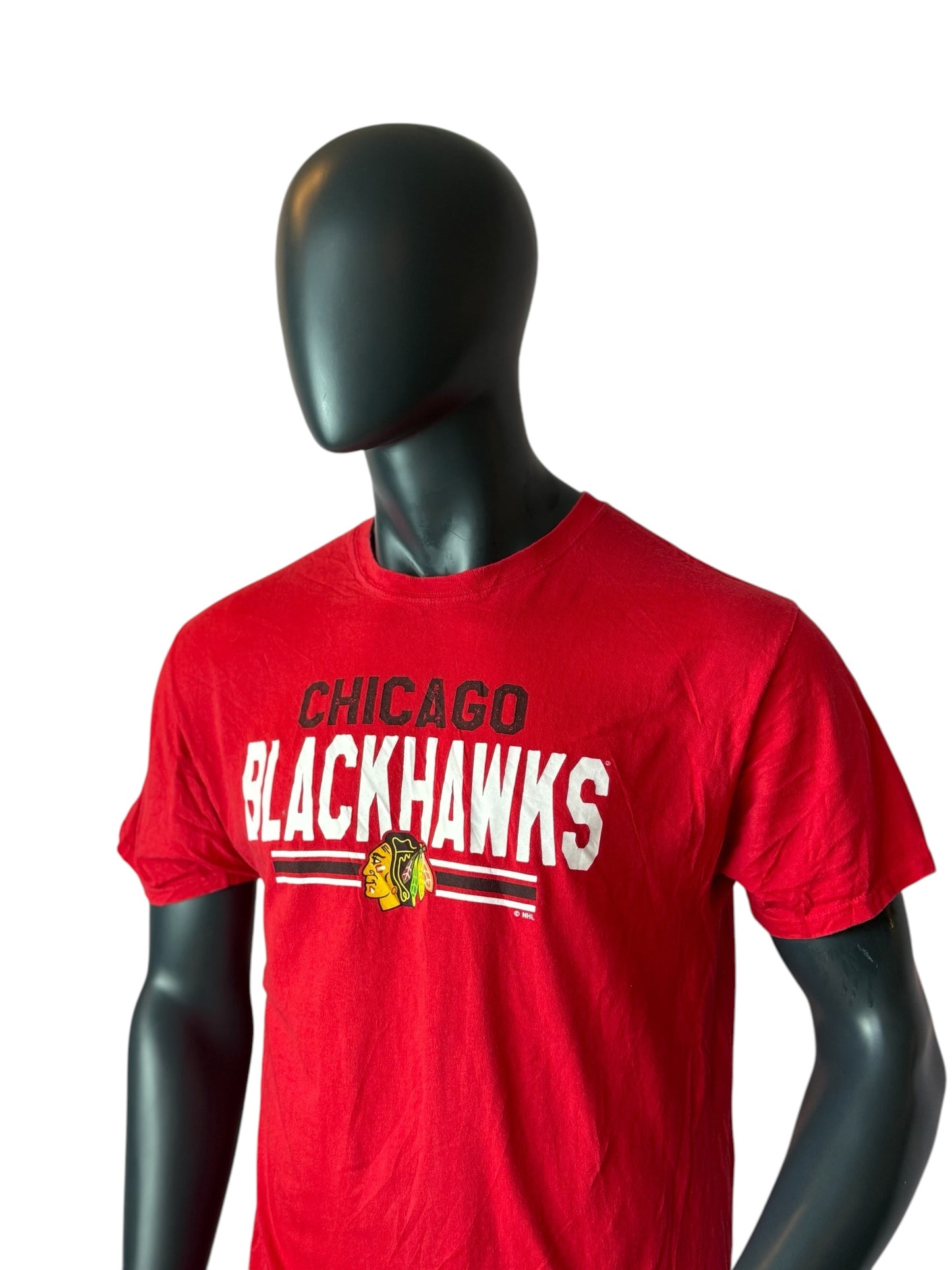 Vintage Chicago Blackhawks T Shirt Red NHL Size L