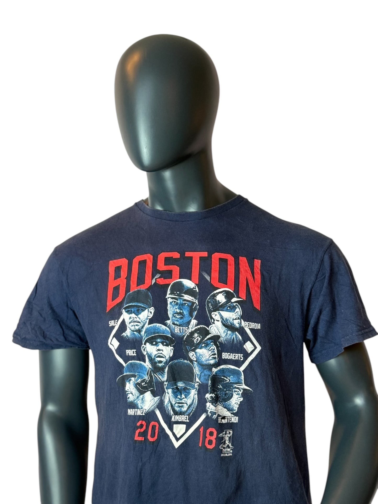 Vintage Boston Red Sox T Shirt Navy MLB 2018 Champions Graphic Size L