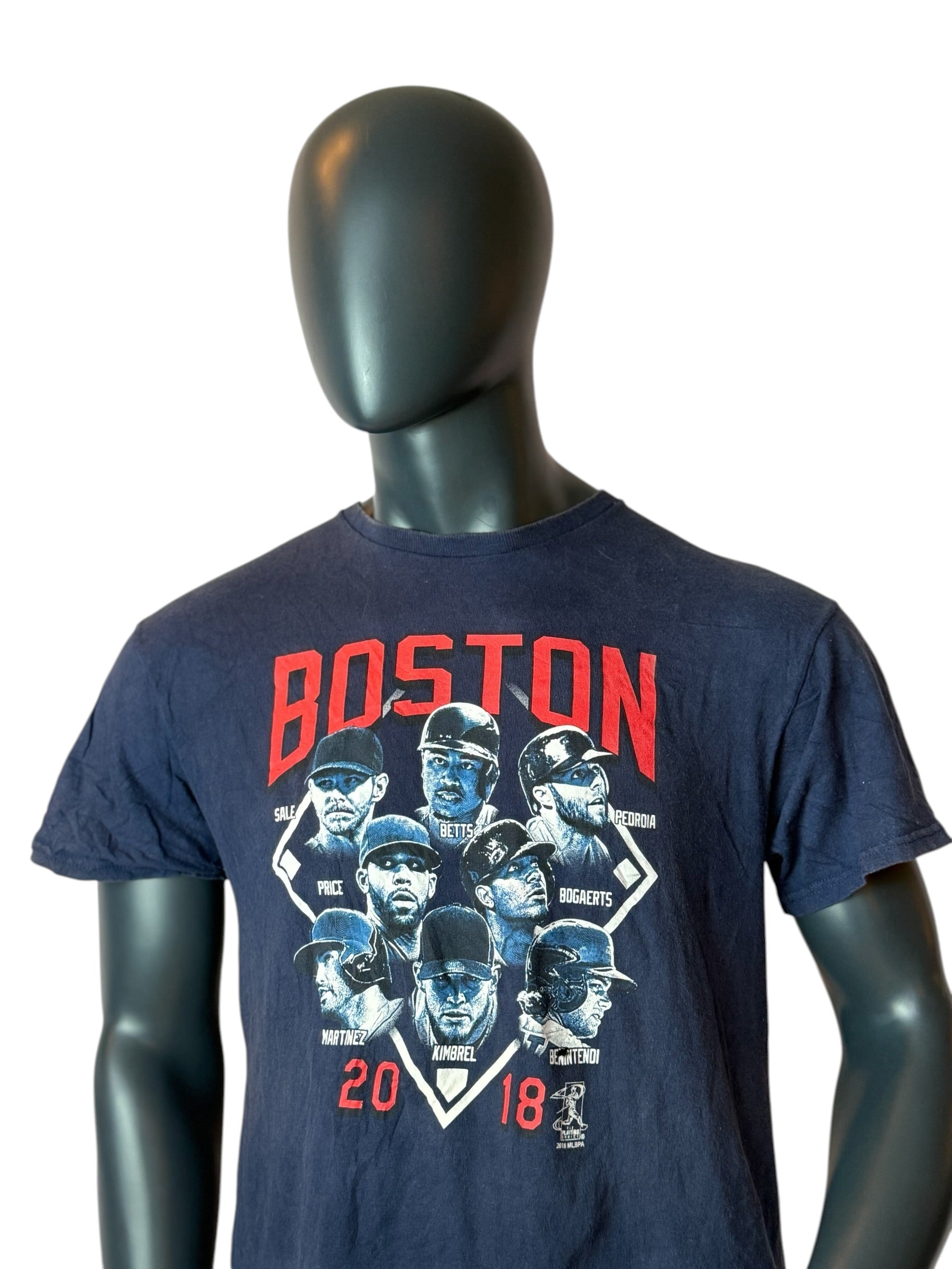 Vintage Boston Red Sox T Shirt Navy MLB 2018 Champions Graphic