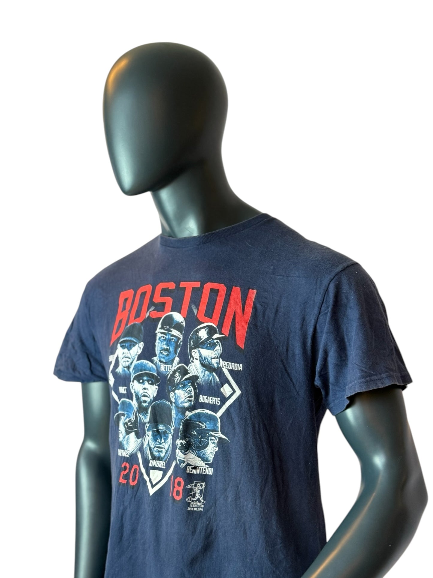 Vintage Boston Red Sox T Shirt Navy MLB 2018 Champions Graphic Size L