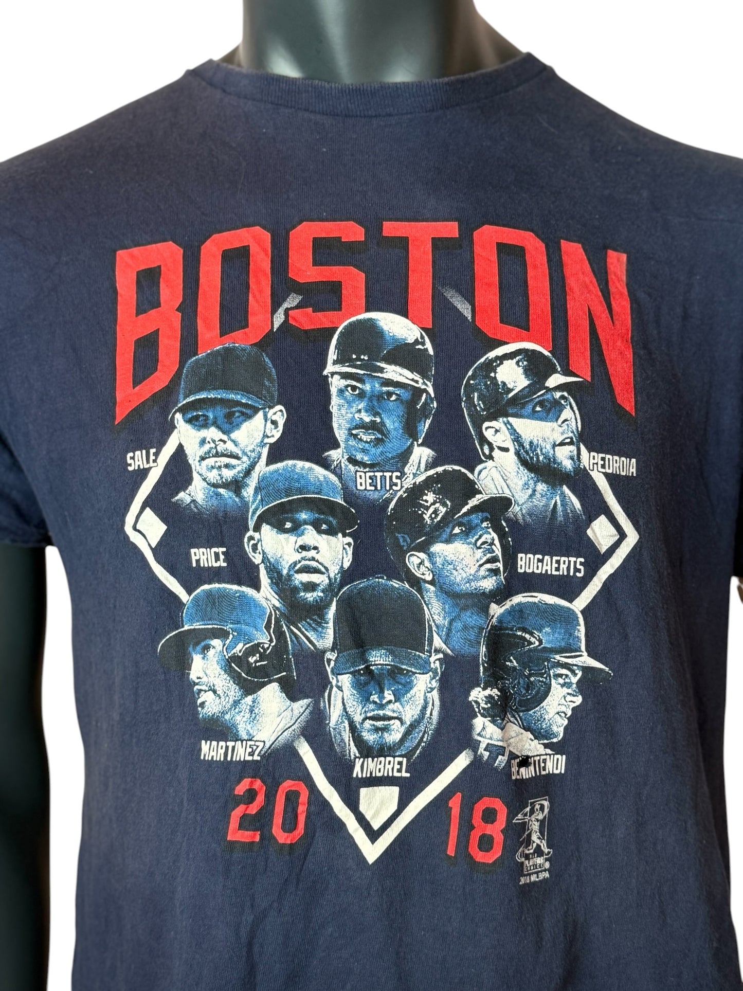 Vintage Boston Red Sox T Shirt Navy MLB 2018 Champions Graphic Size L