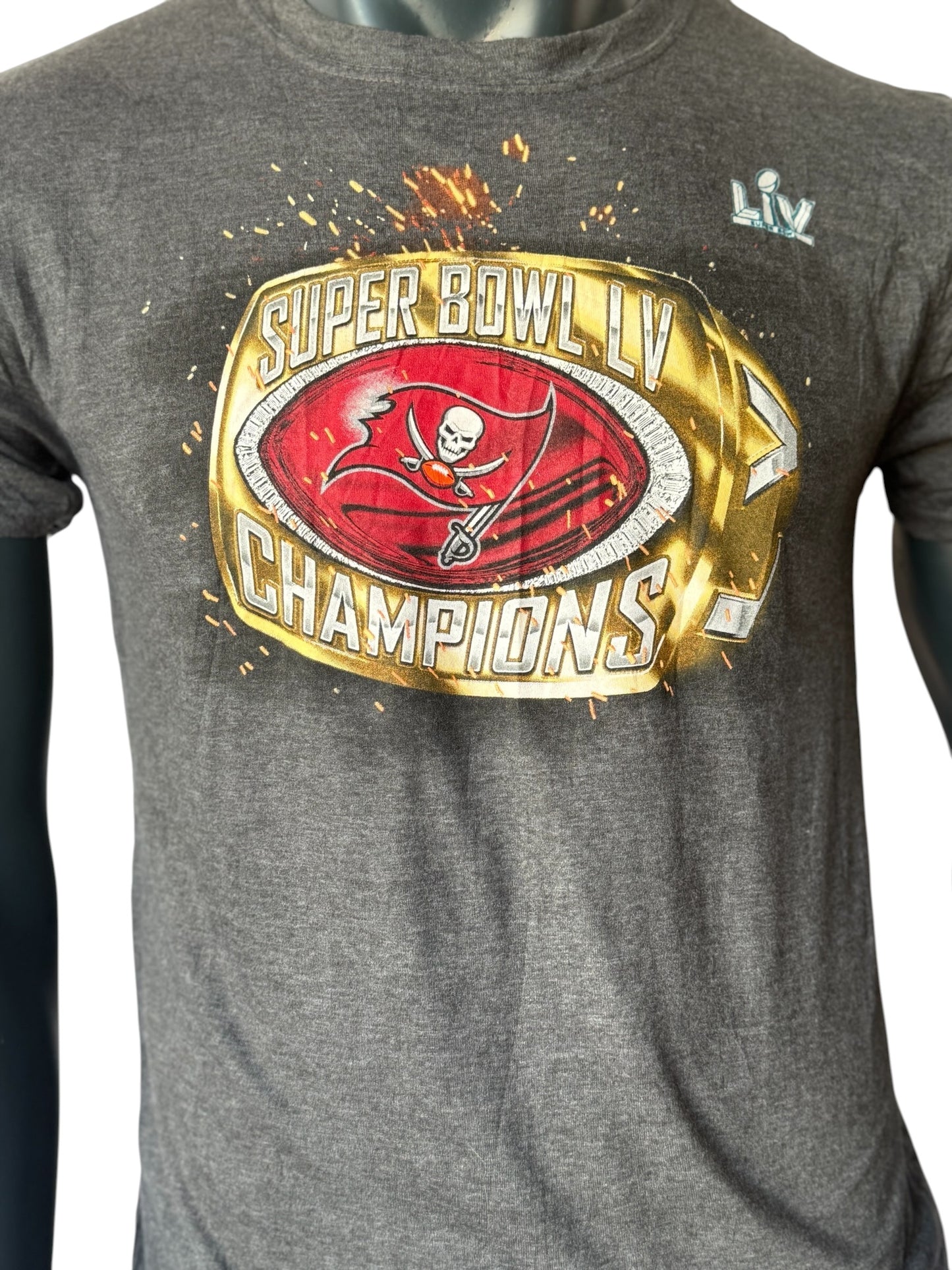 Vintage Super Bowl LV Champions T Shirt Tampa Bay Buccaneers Size M