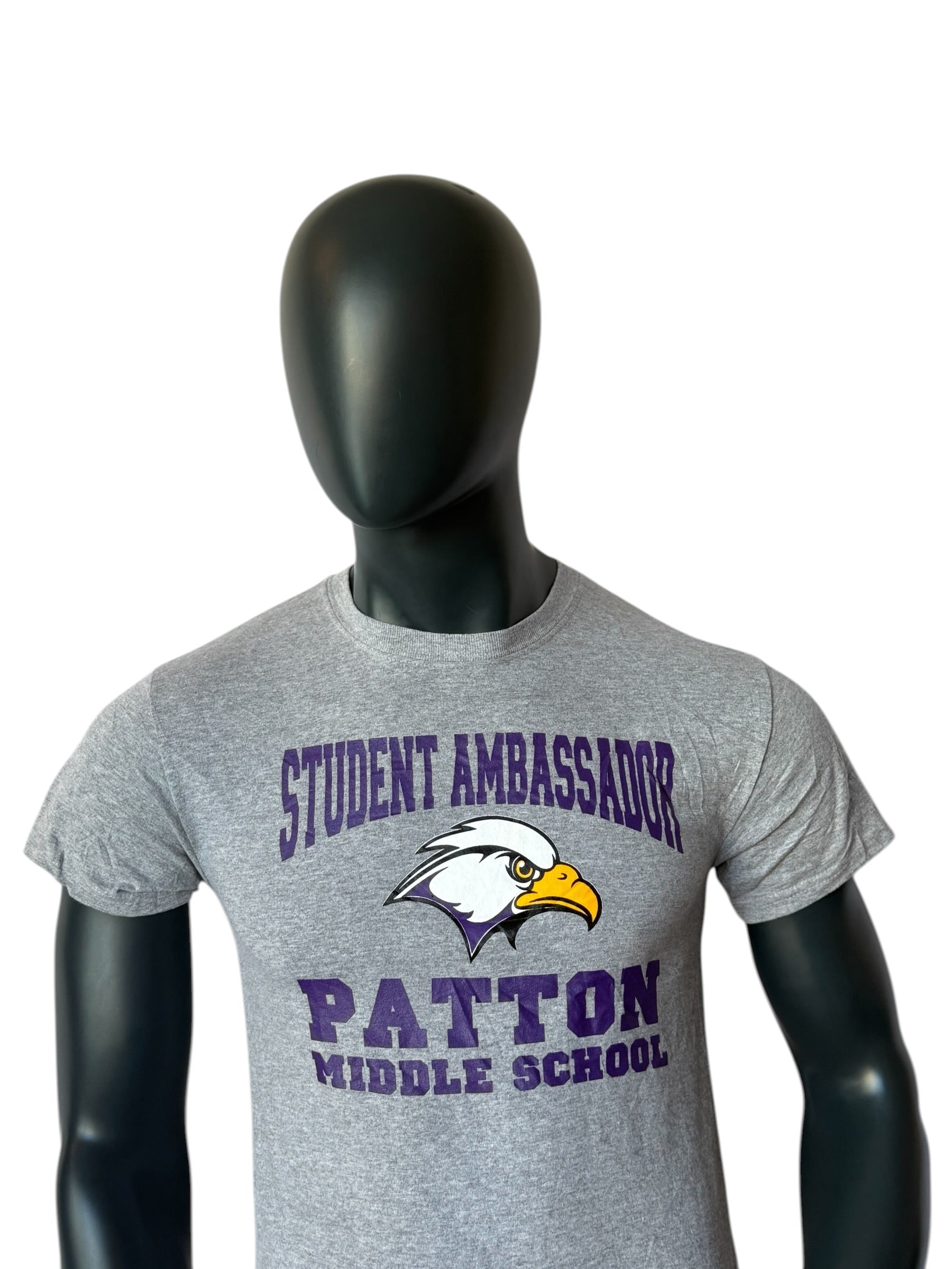 Vintage Patton Middle School T Shirt Grau Student Ambassador Eagle