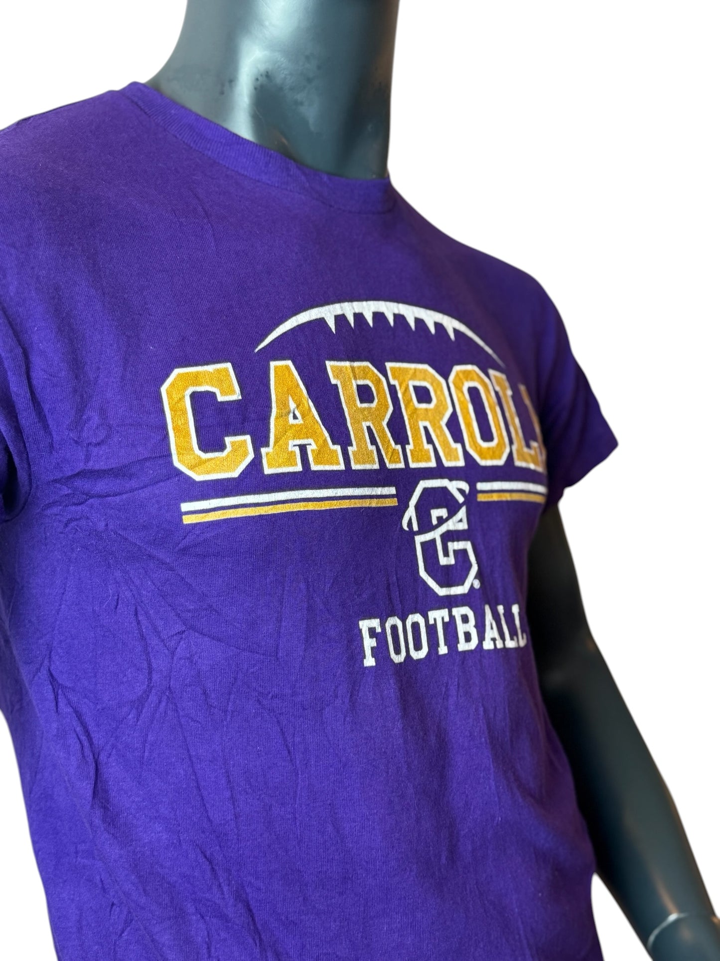 Carroll Football Vintage T-Shirt Purple Size M