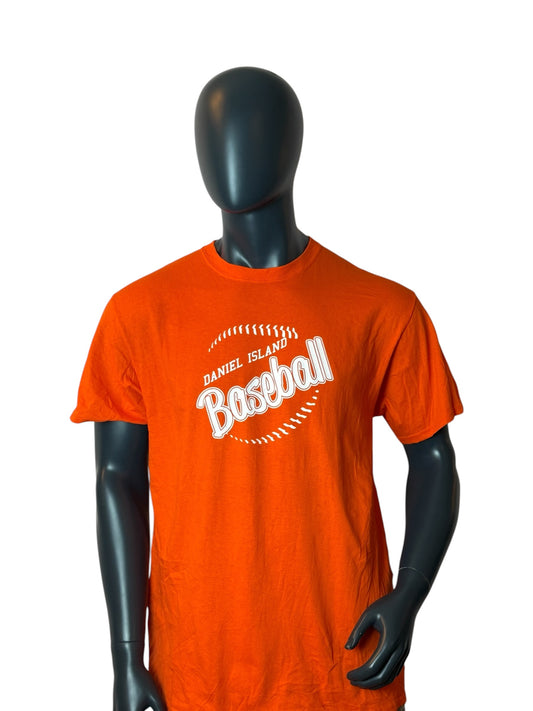 Daniel Island Baseball Vintage T-Shirt Orange Size L