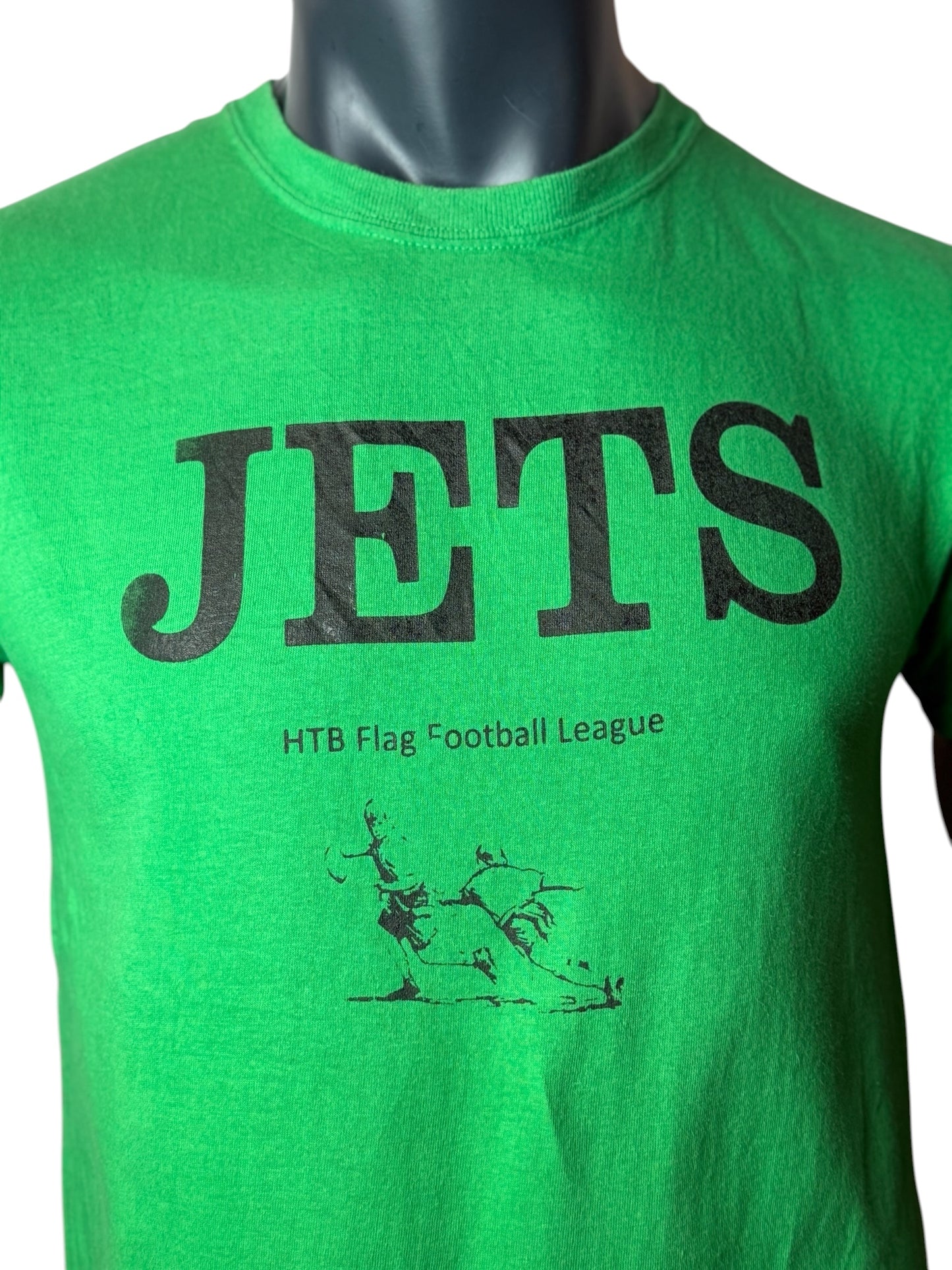 Jets Flag Football Vintage T-Shirt Green Size M