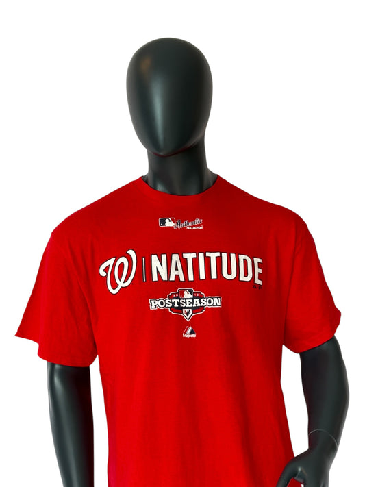 Majestic Washington Nationals Natitude Postseason T Shirt Red