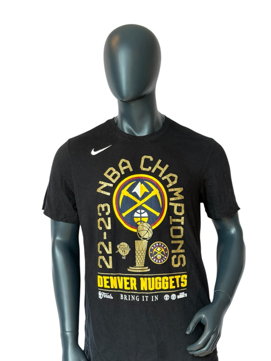 Nike Denver Nuggets NBA Champions 2022-23 T Shirt Black Retro