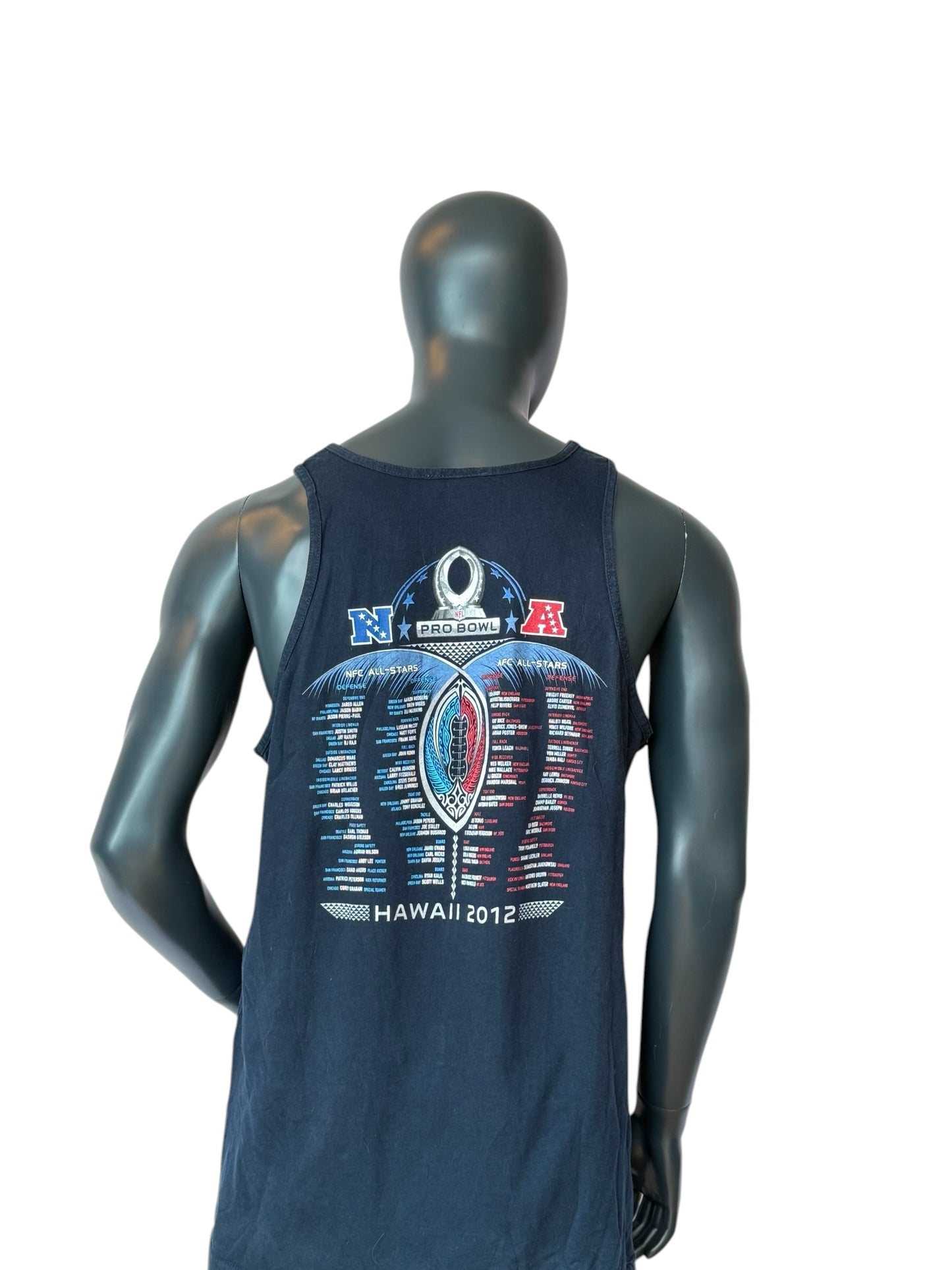 NFL Pro Bowl Hawaii 2012 Tank Top Black Graphic Sleeveless Tee Size M