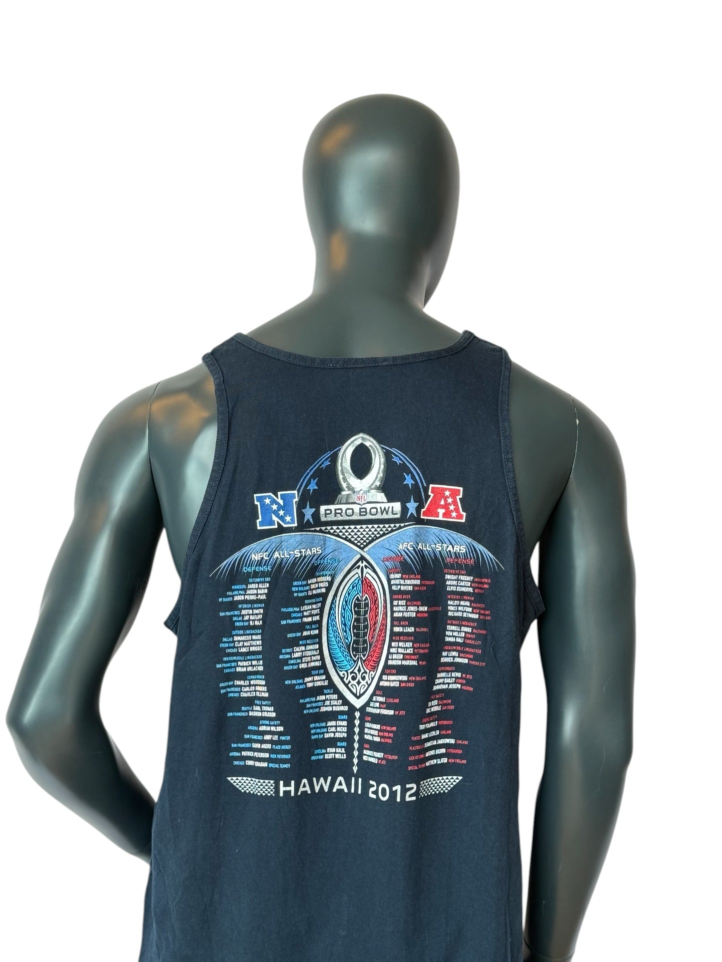 NFL Pro Bowl Hawaii 2012 Tank Top Black Graphic Sleeveless Tee Size M
