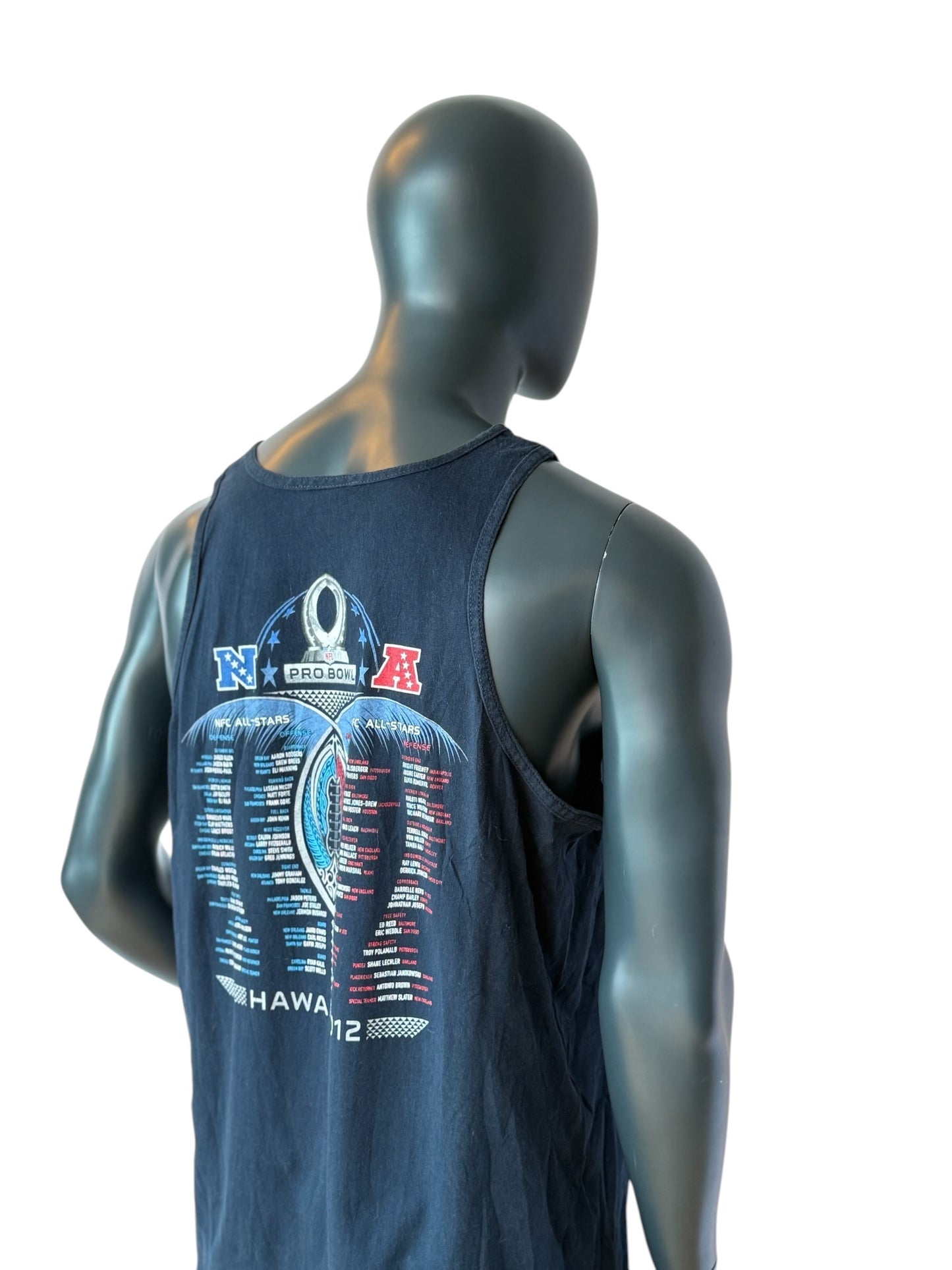 NFL Pro Bowl Hawaii 2012 Tank Top Black Graphic Sleeveless Tee Size M