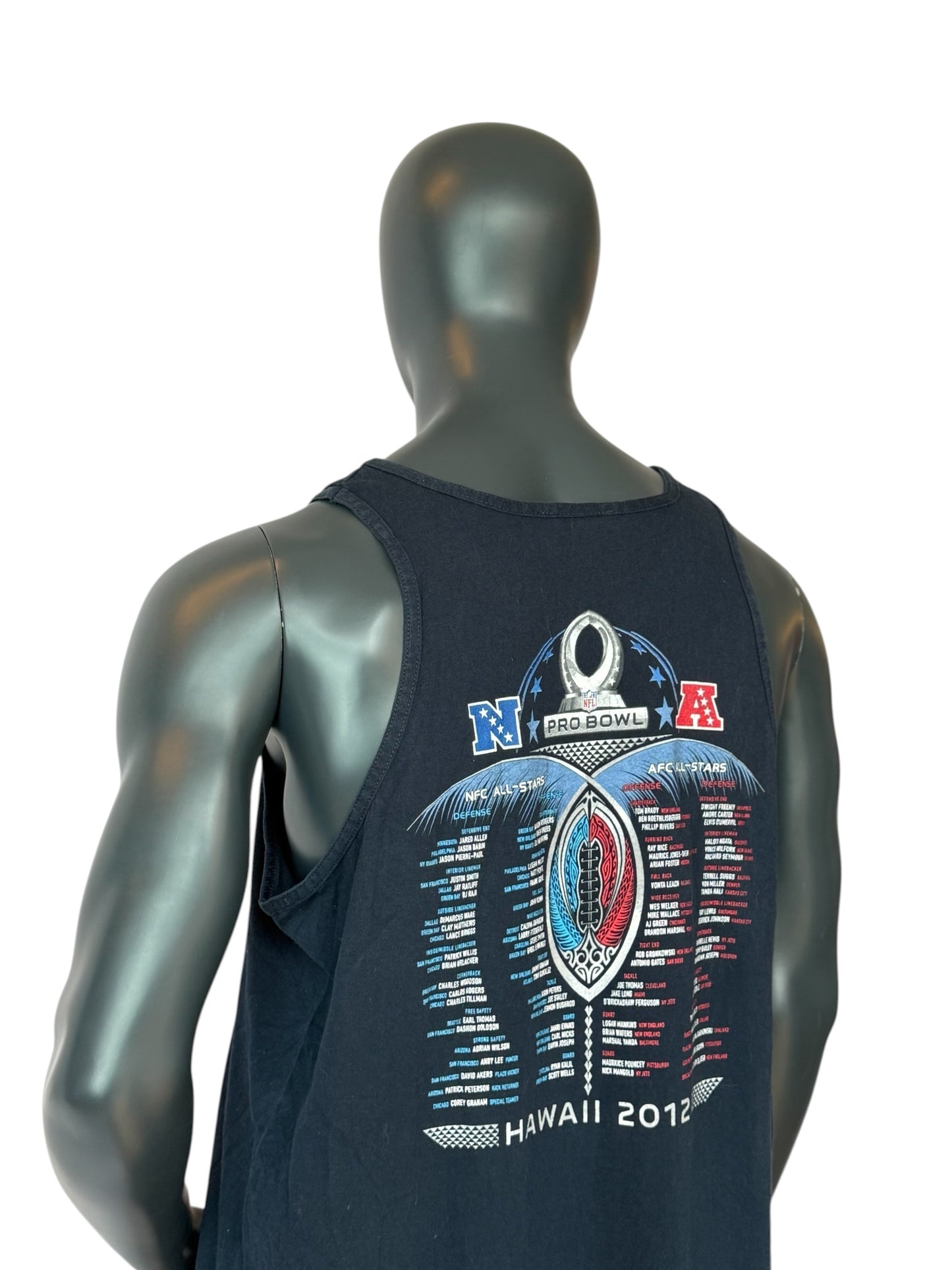NFL Pro Bowl Hawaii 2012 Tank Top Black Graphic Sleeveless Tee Size M