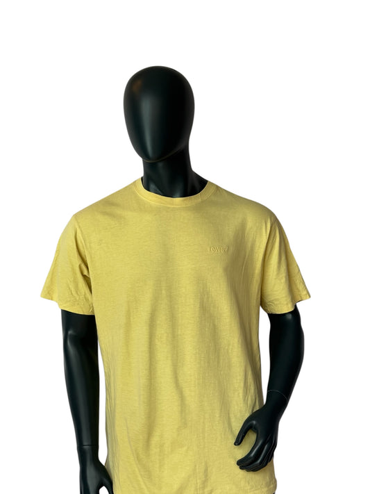 Levi’s Minimal Logo T Shirt Vintage Style Basic Essential Tee Yellow Size L