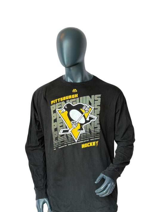 Majestic Pittsburgh Penguins Longsleeve T Shirt Vintage Style