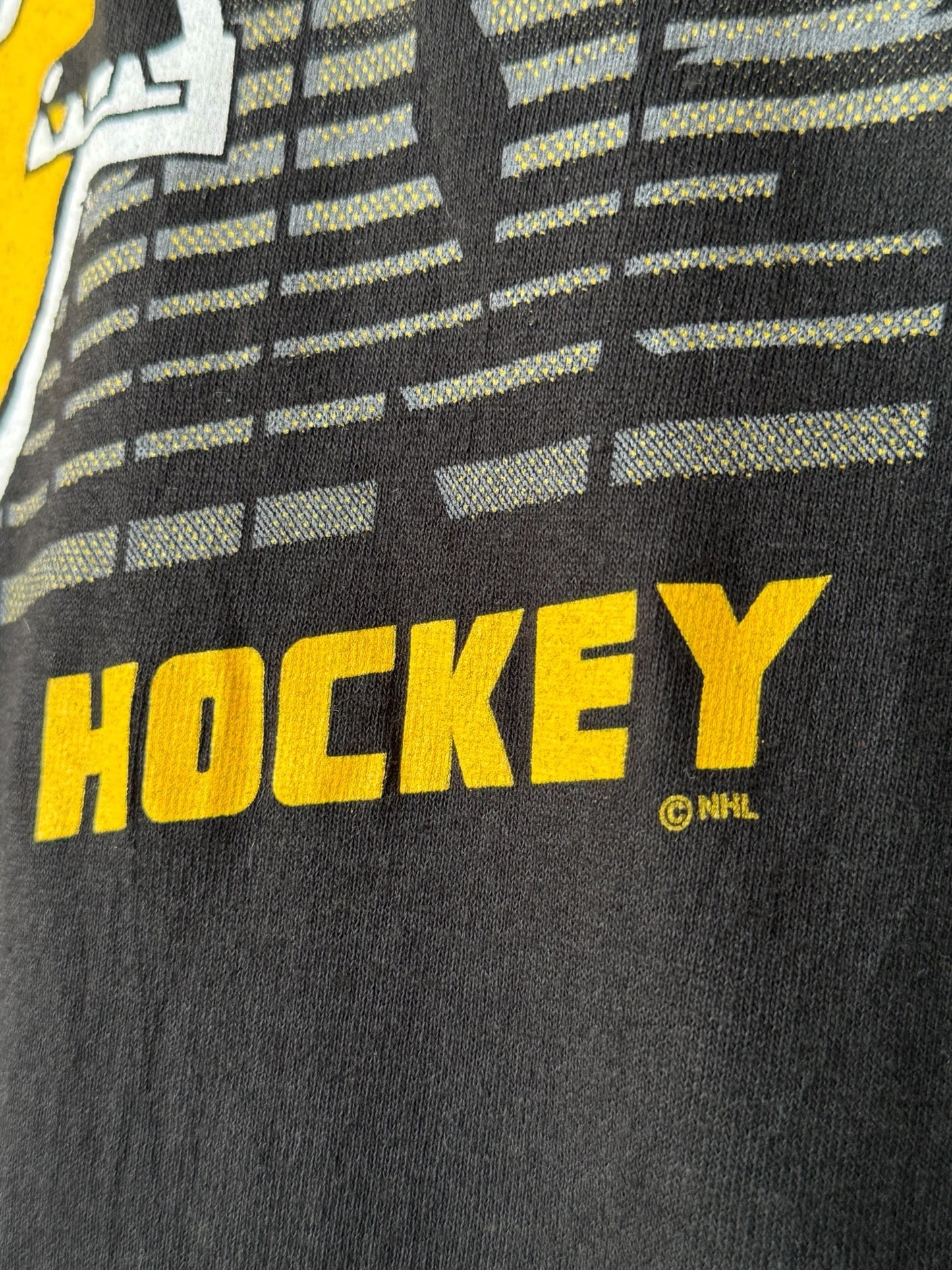 Majestic Pittsburgh Penguins Longsleeve T Shirt Vintage Style Retro NHL Hockey Tee Black Size XXL