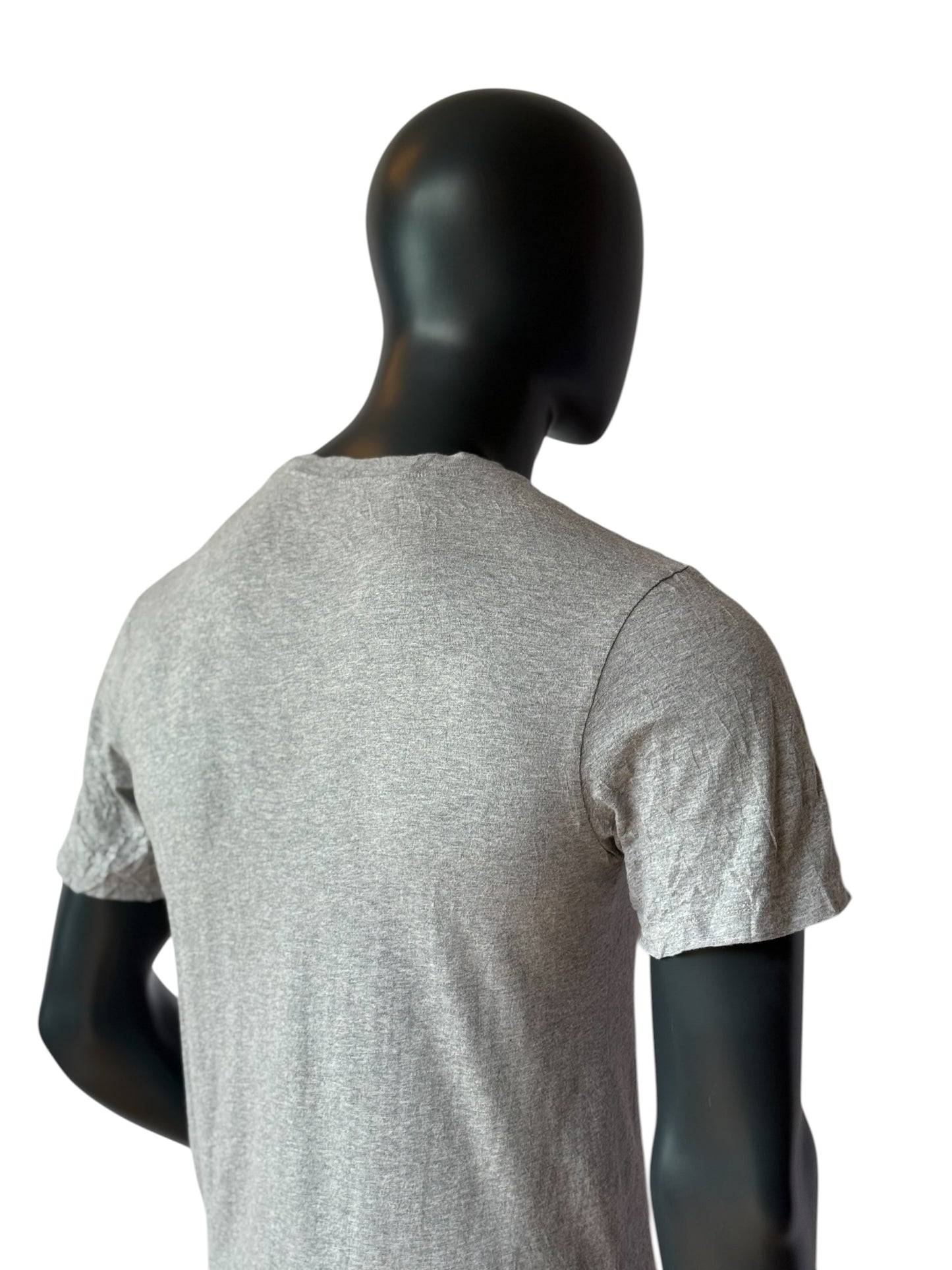 Nike Vintage Style Retro Logo T Shirt Grey Red Swoosh Streetwear Y2K Size S