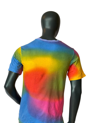 The North Face T-shirt dégradé arc-en-ciel style vintage rétro multicolore Y2K streetwear taille M