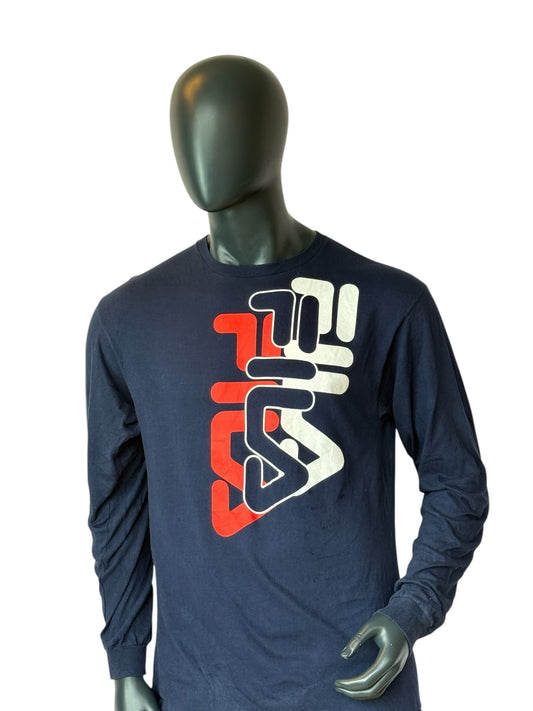 FILA Vintage Style Retro Sportswear Long Sleeve Logo T Shirt