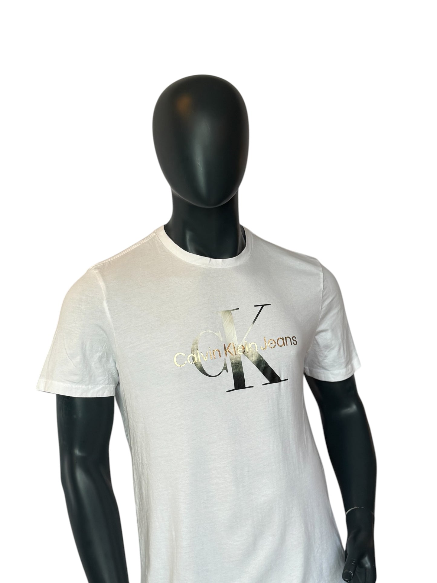 Calvin Klein Jeans CK Vintage Style Logo T Shirt Minimal Retro Designer Essential L